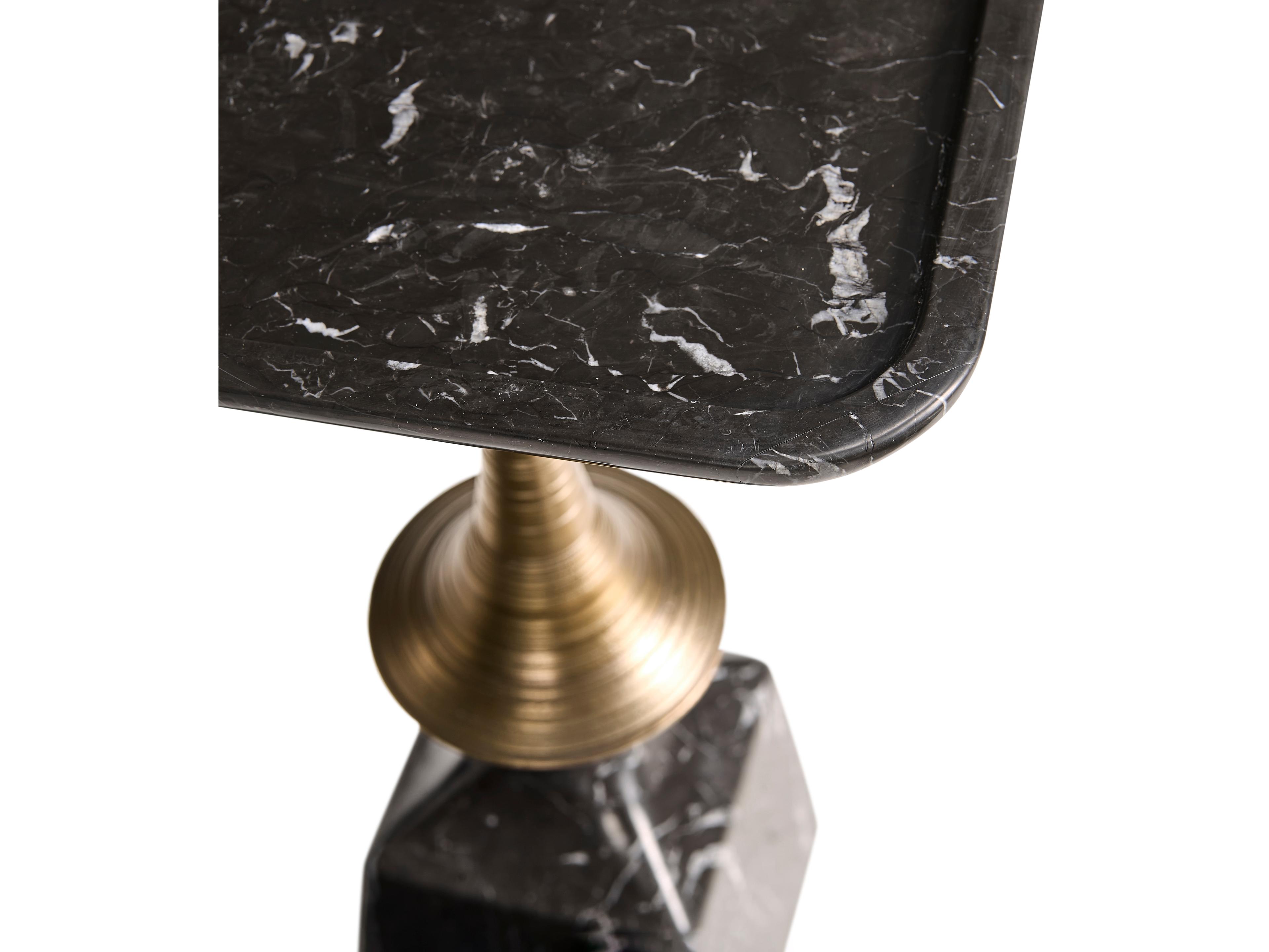 Jonathan Charles All Things Small Square Neromacquina Marble End Table