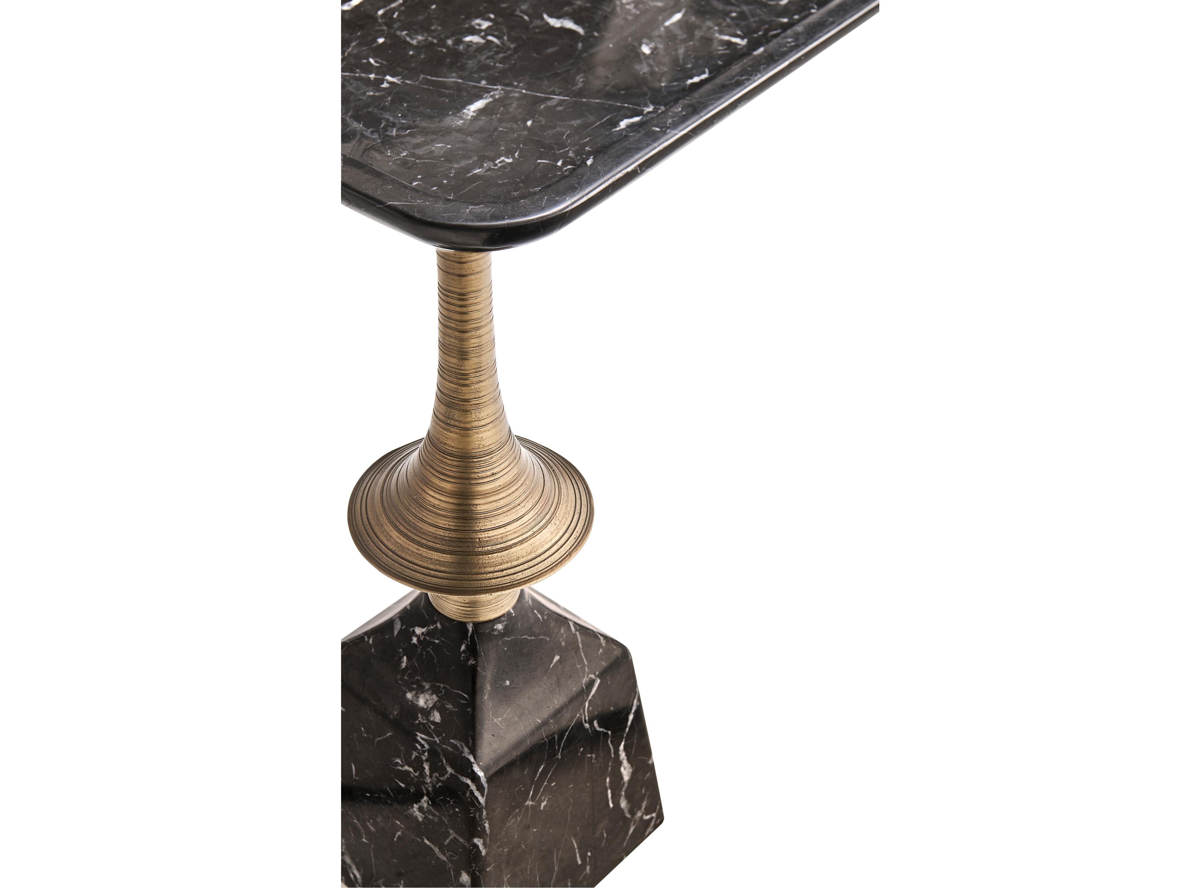 Jonathan Charles All Things Small Square Neromacquina Marble End Table