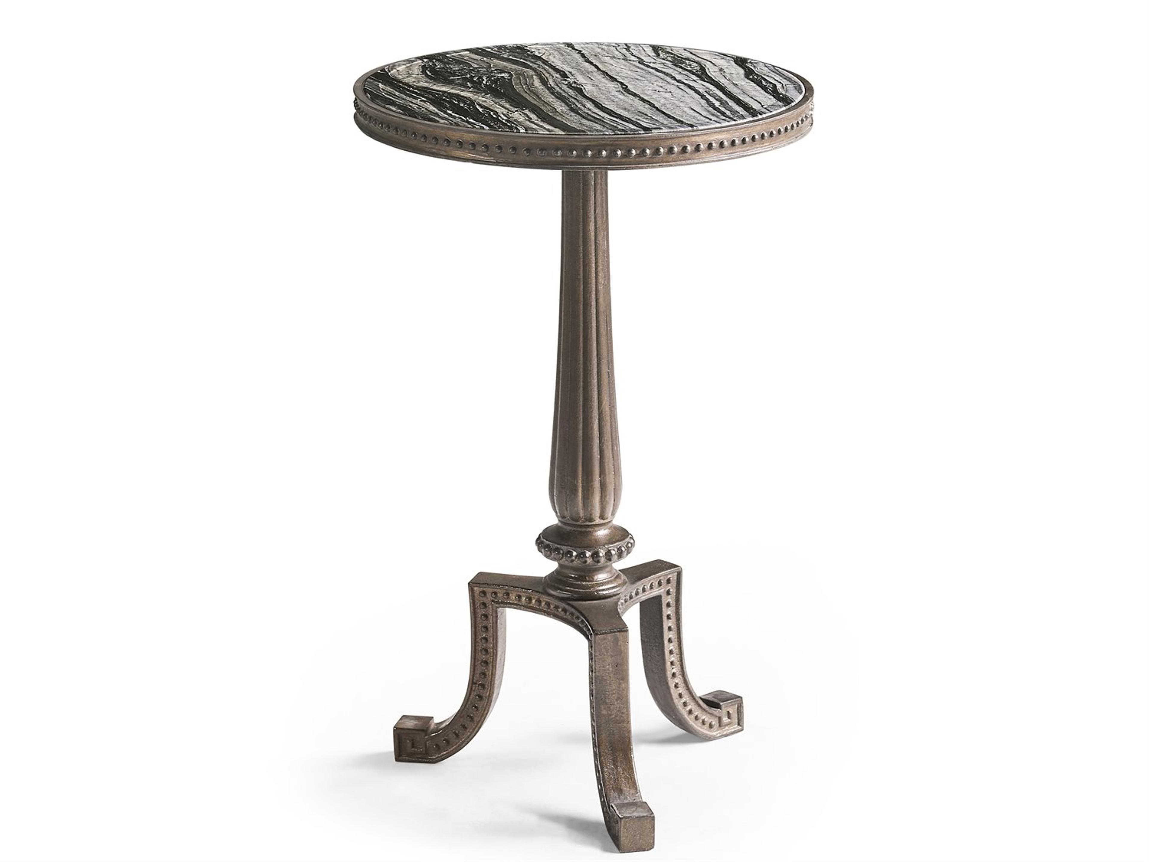 Jonathan Charles All Things Small Winslow Round Bunny Marble Grayed Patina End Table