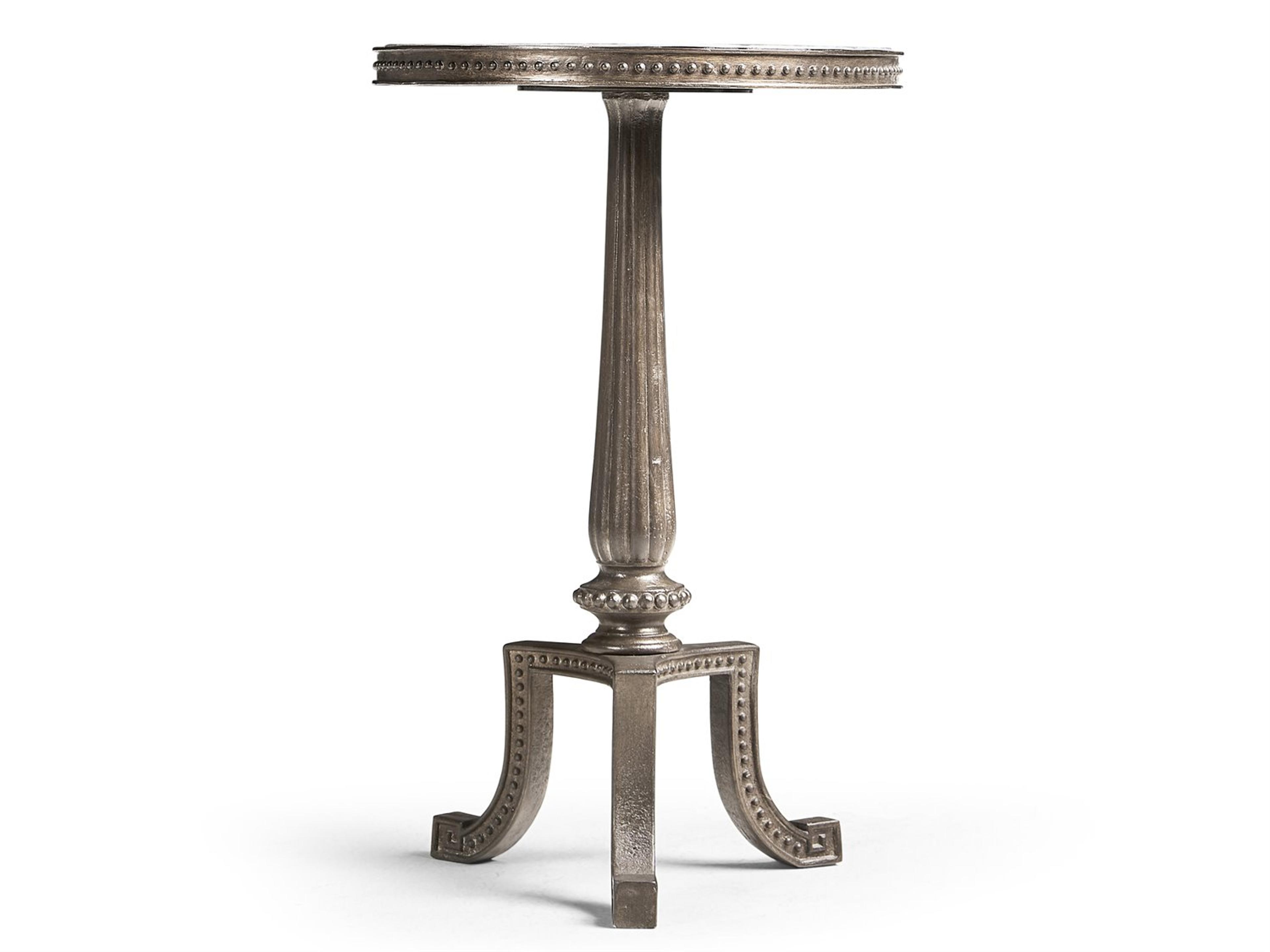 Jonathan Charles All Things Small Winslow Round Bunny Marble Grayed Patina End Table