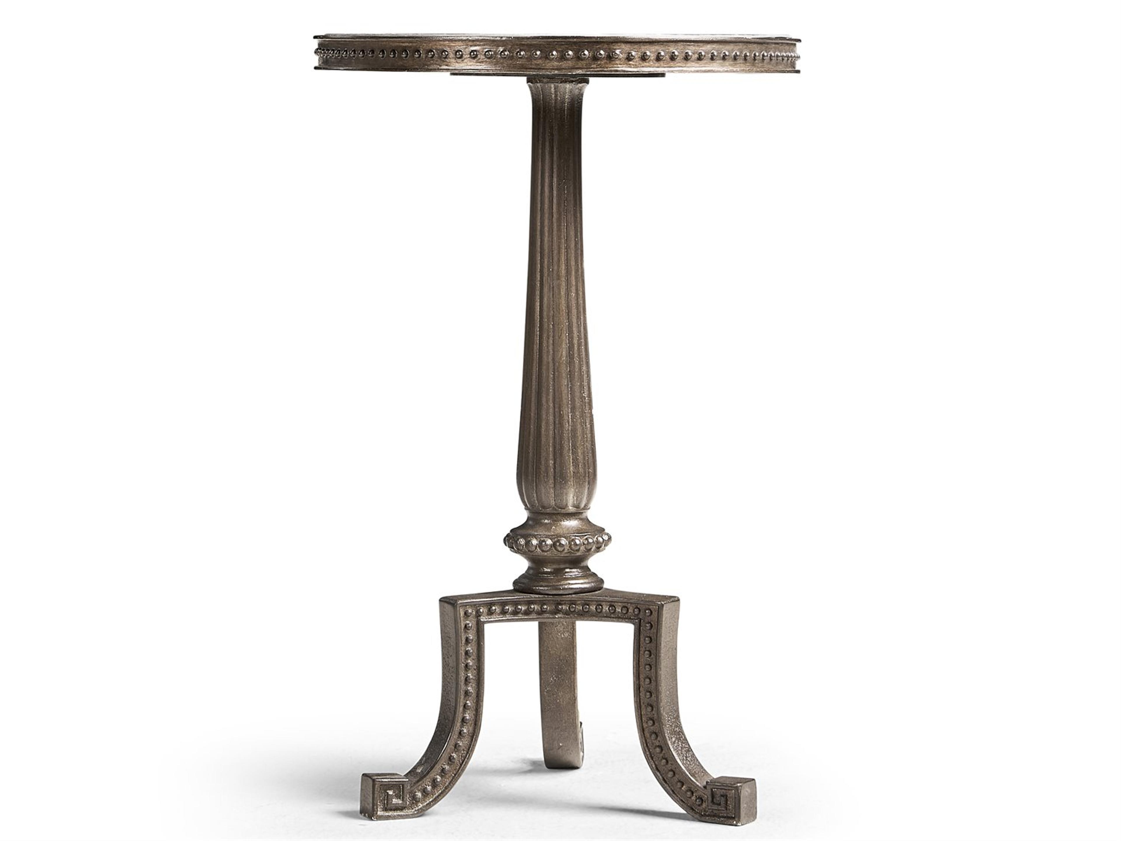 Jonathan Charles All Things Small Winslow Round Bunny Marble Grayed Patina End Table