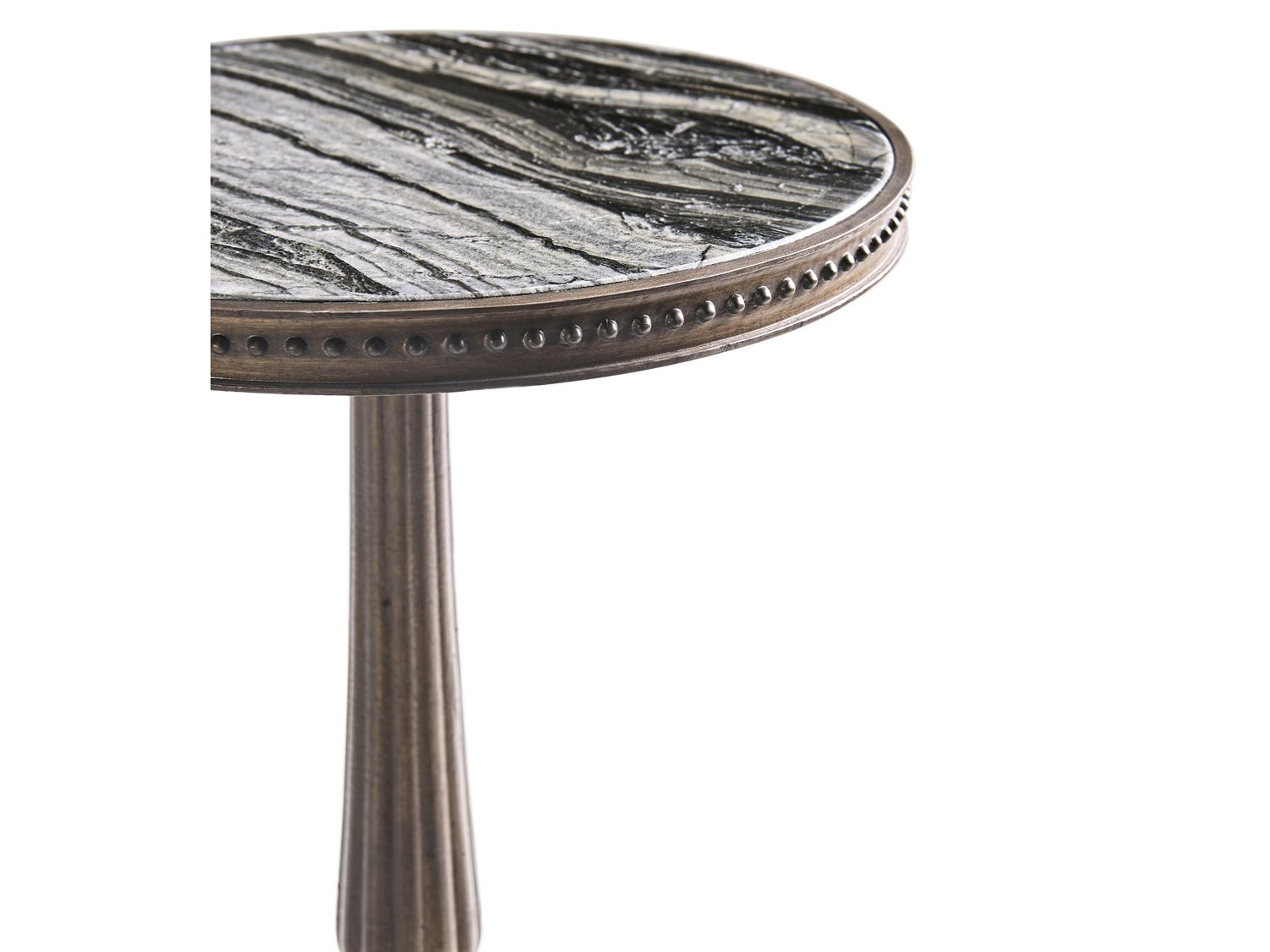 Jonathan Charles All Things Small Winslow Round Bunny Marble Grayed Patina End Table