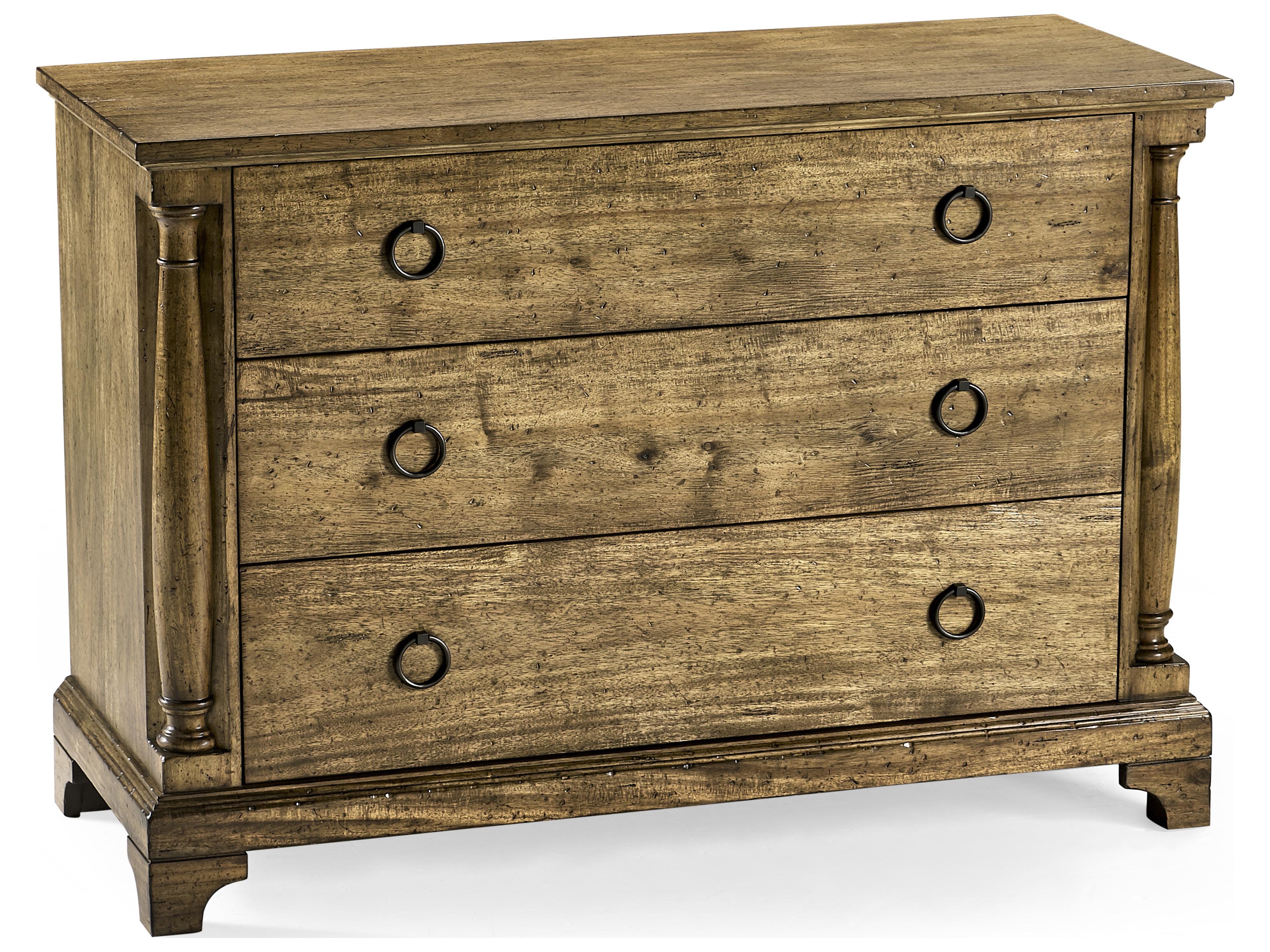 Jc Casual 3-Drawers Brown Acacia Wood Dresser