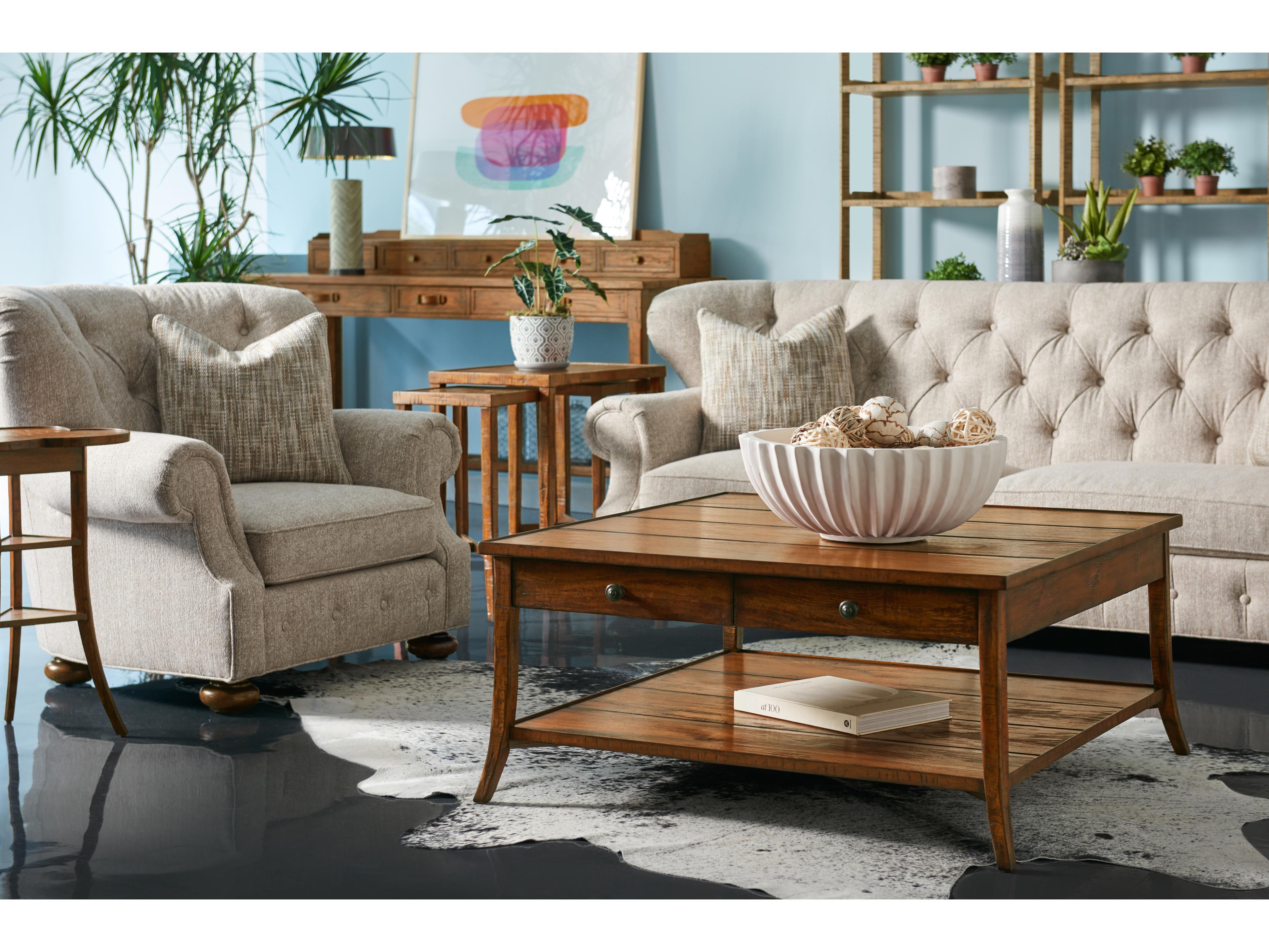 Jonathan Charles Jc Casual Rectangular Wood Country Farmhouse Walnut End Table