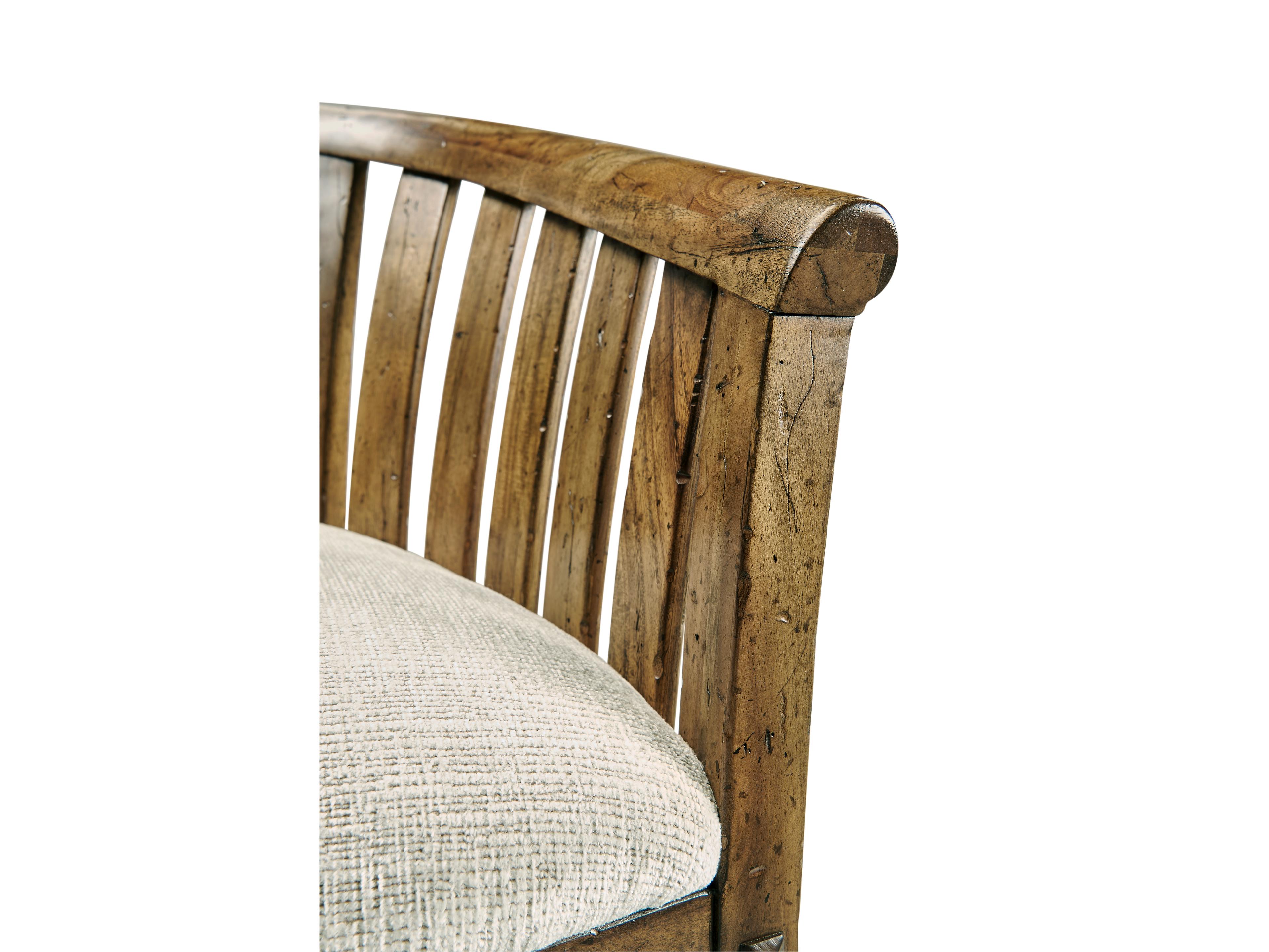 Jonathan Charles Jc Casual Acacia Wood Brown Upholstered Arm Dining Chair