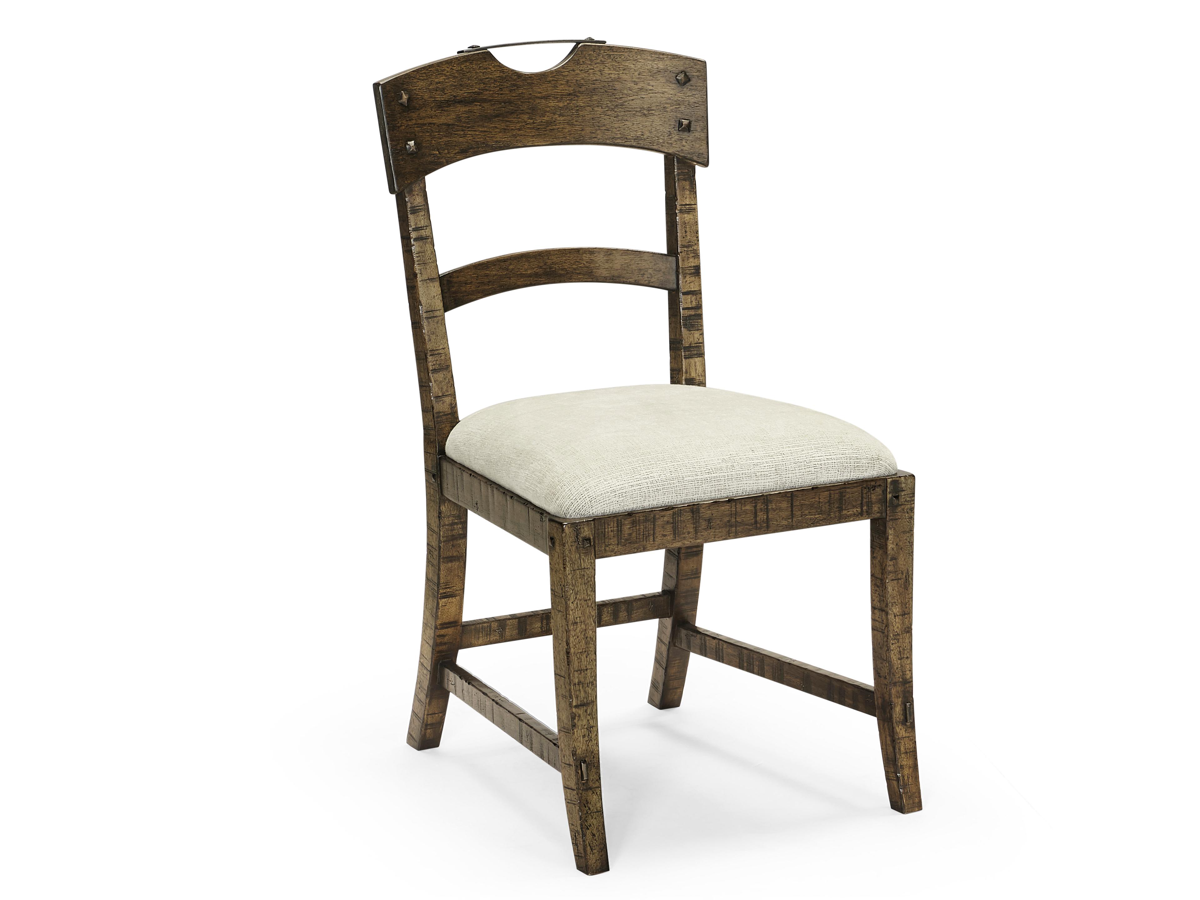 Jonathan Charles Jc Casual Acacia Wood Brown Upholstered Armless Dining Chair