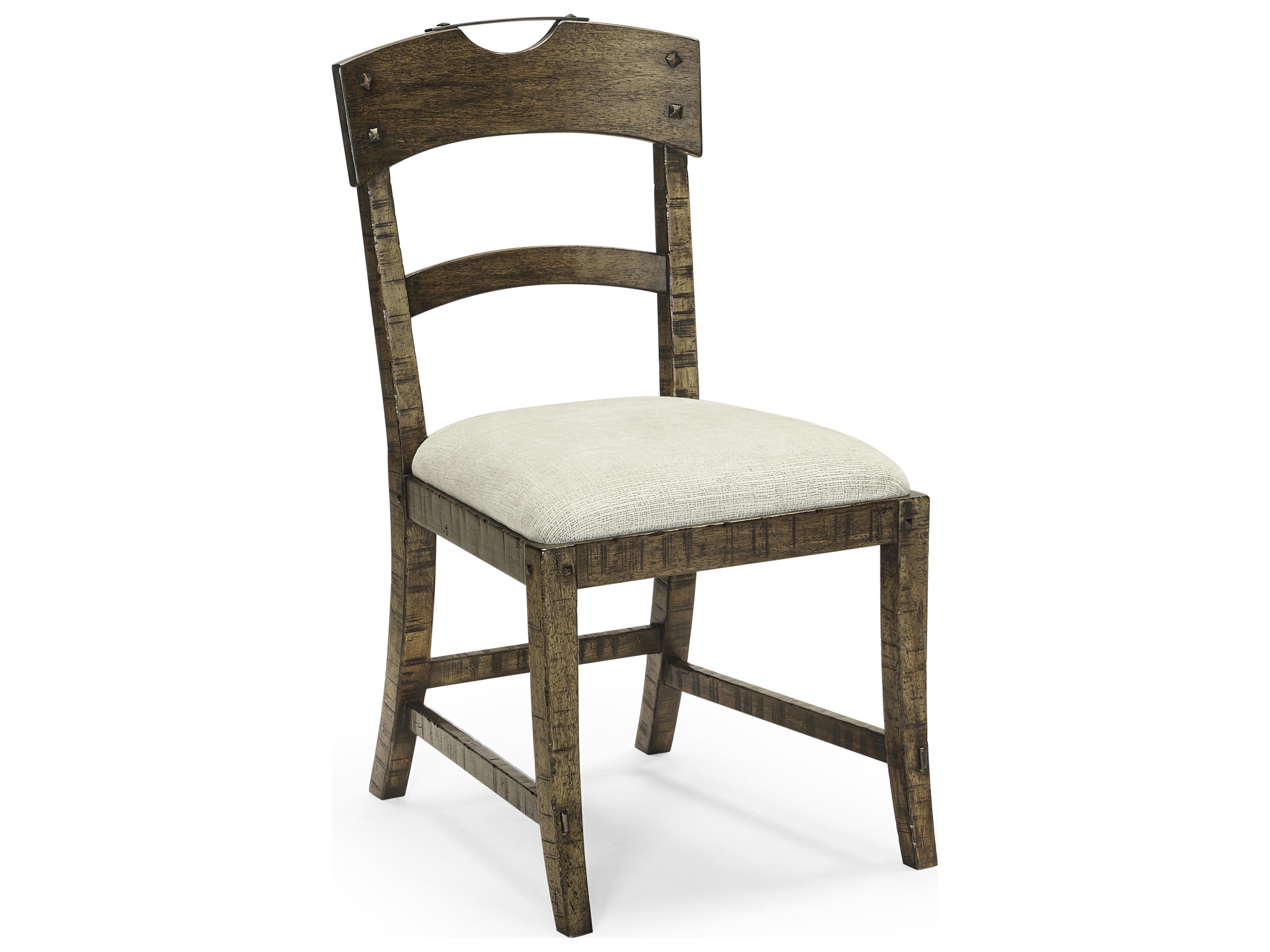 Jonathan Charles Jc Casual Acacia Wood Brown Upholstered Armless Dining Chair