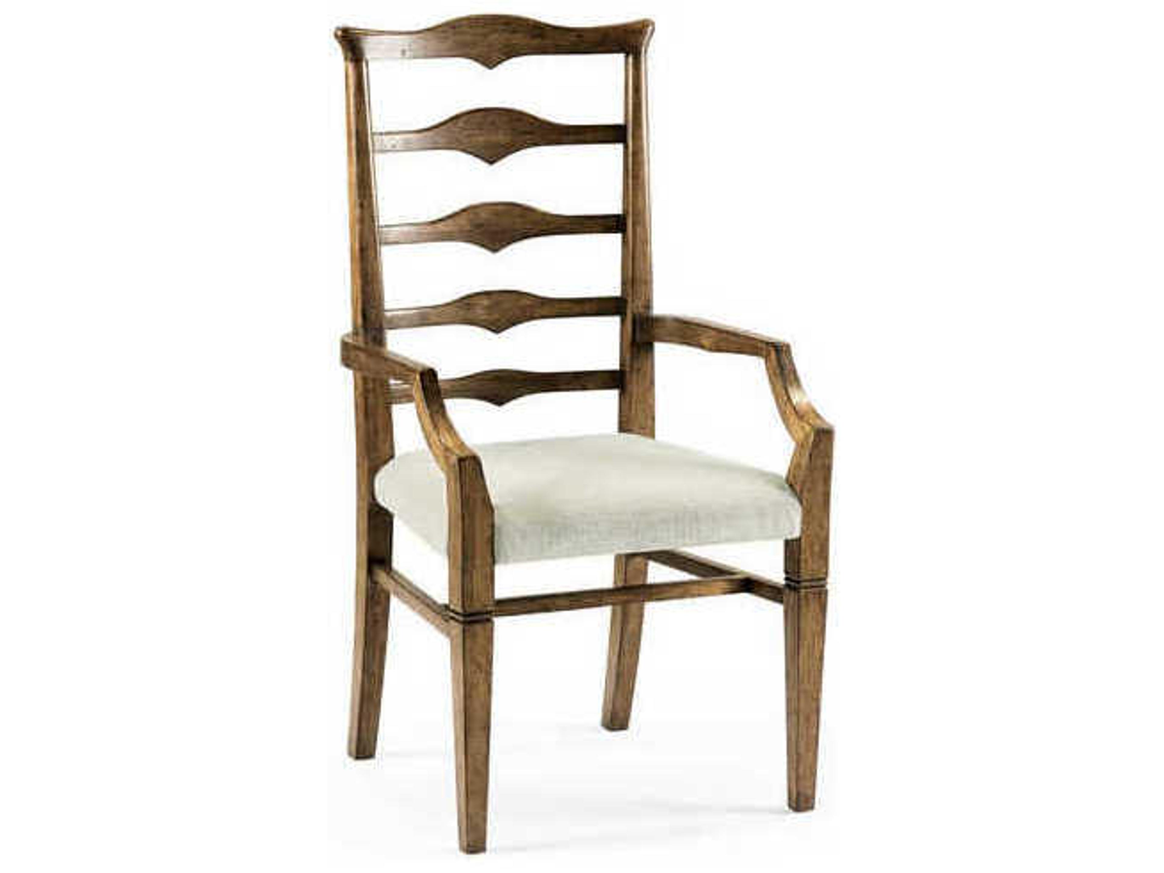 Jonathan Charles Jc Casual Acacia Wood Upholstered Arm Dining Chair