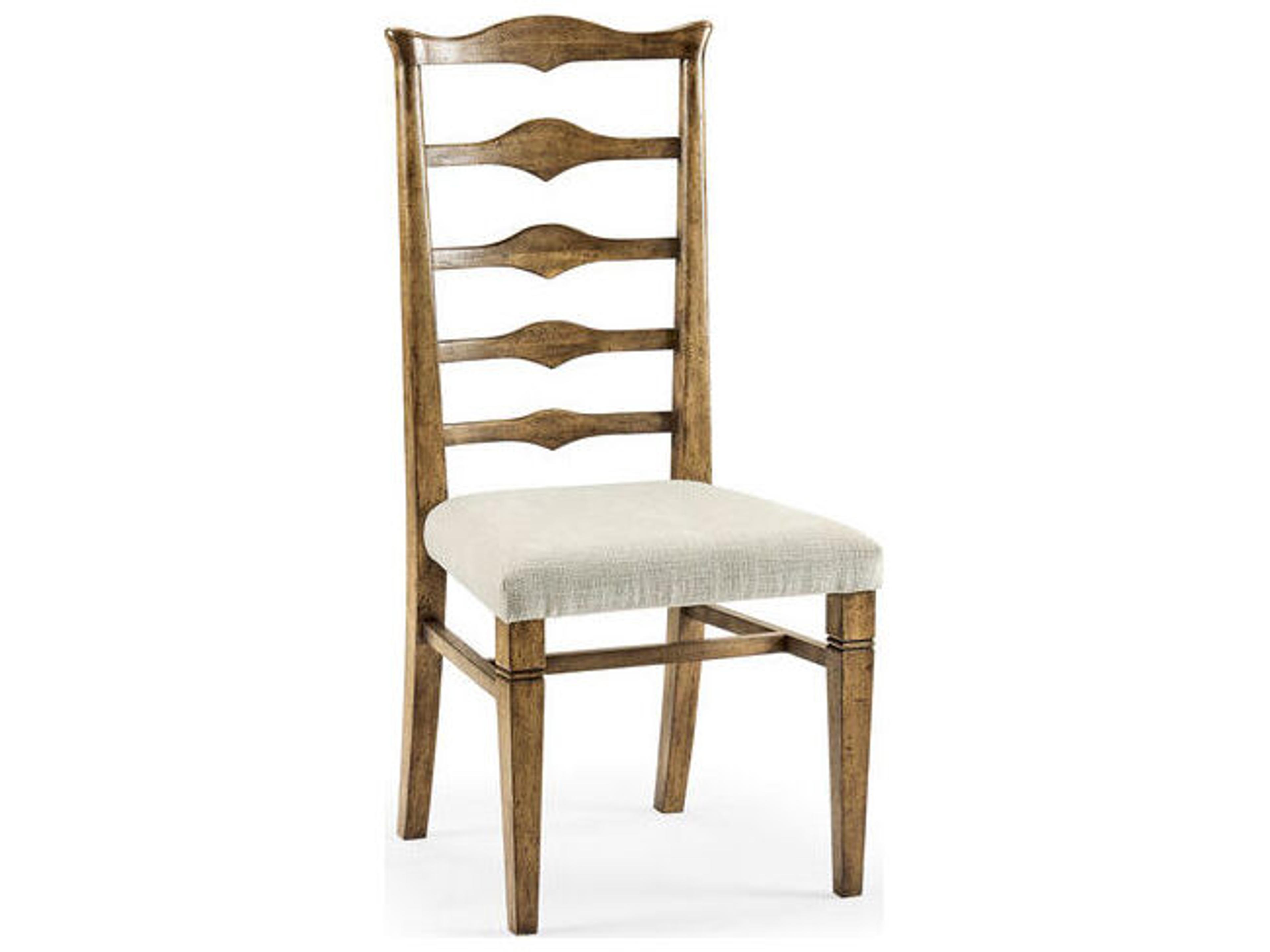 Jc Casual Acacia Wood Brown Upholstered Armless Dining Chair