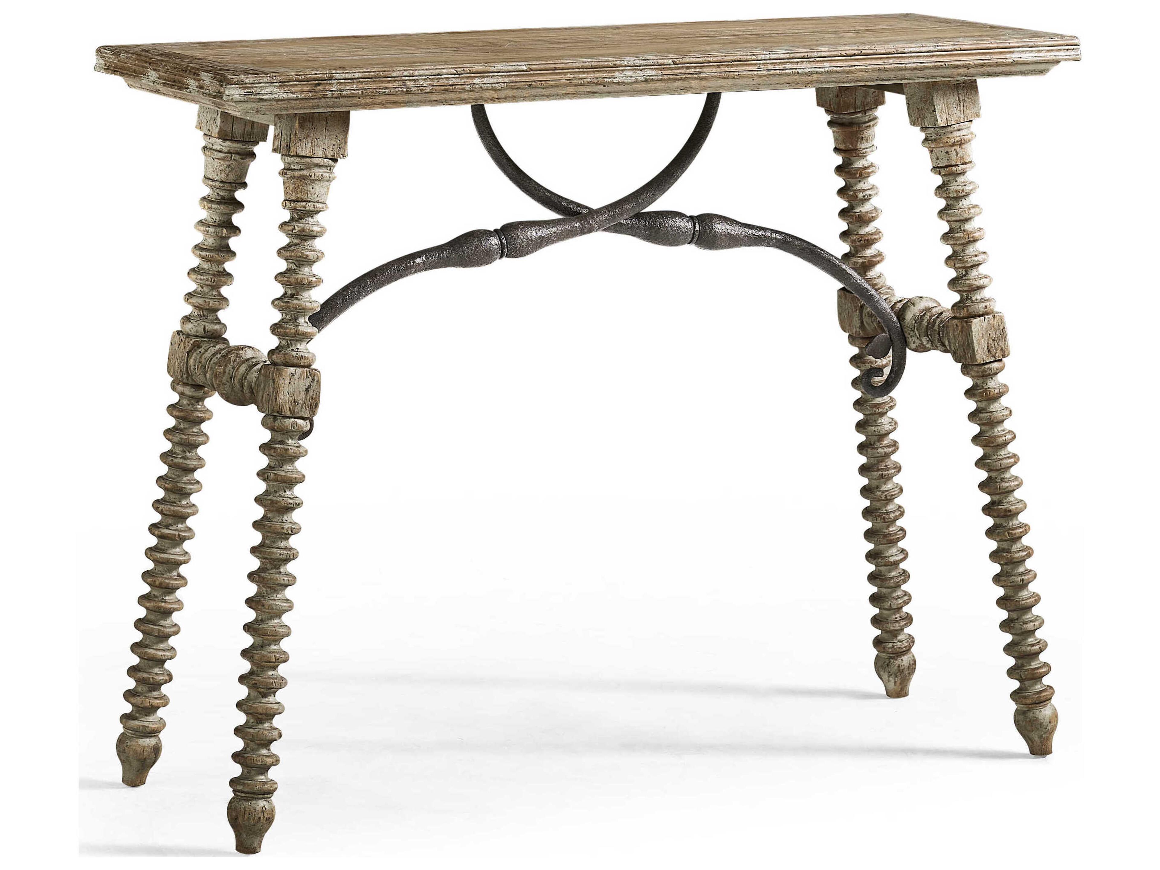 Caldera Rectangular Wood Light Spain Painted Walnut Console Table