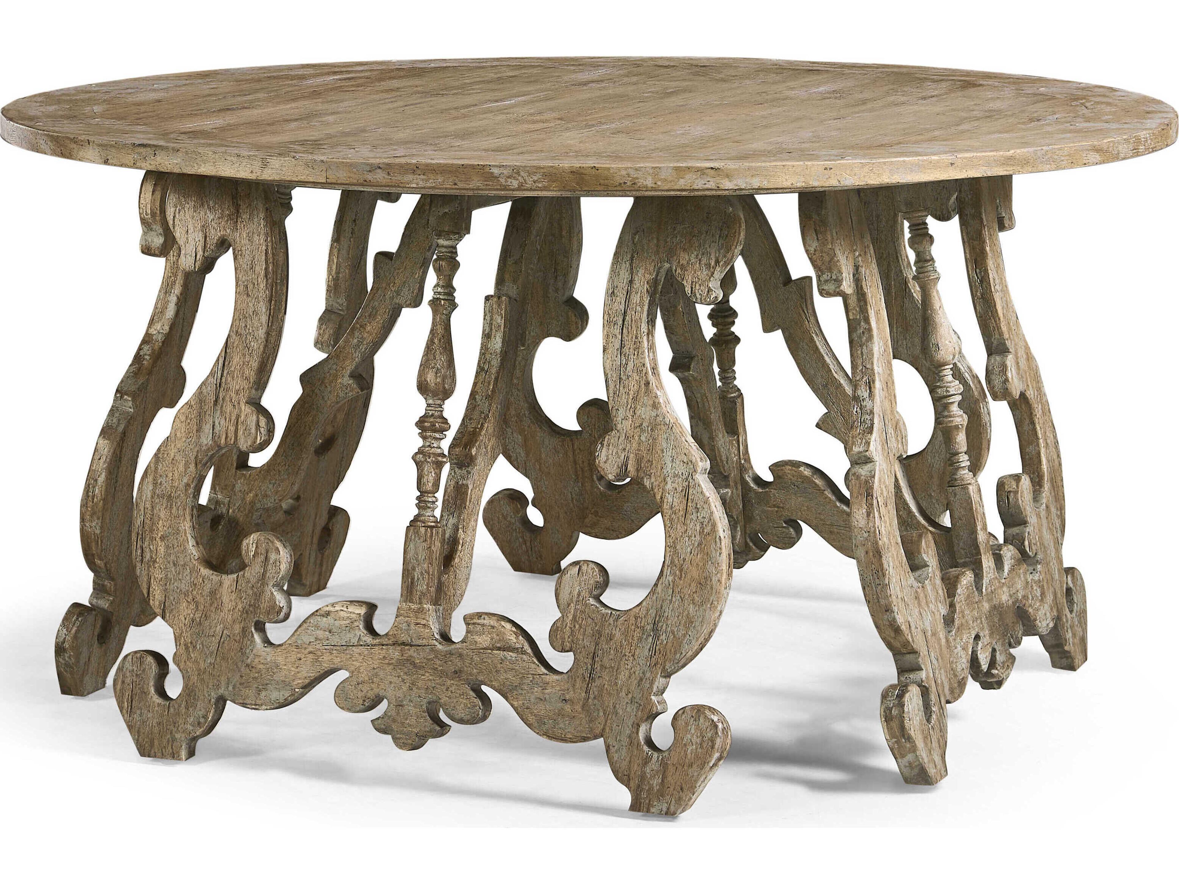 Caldera Round Wood Light Spain Painted Walnut Coffee Table