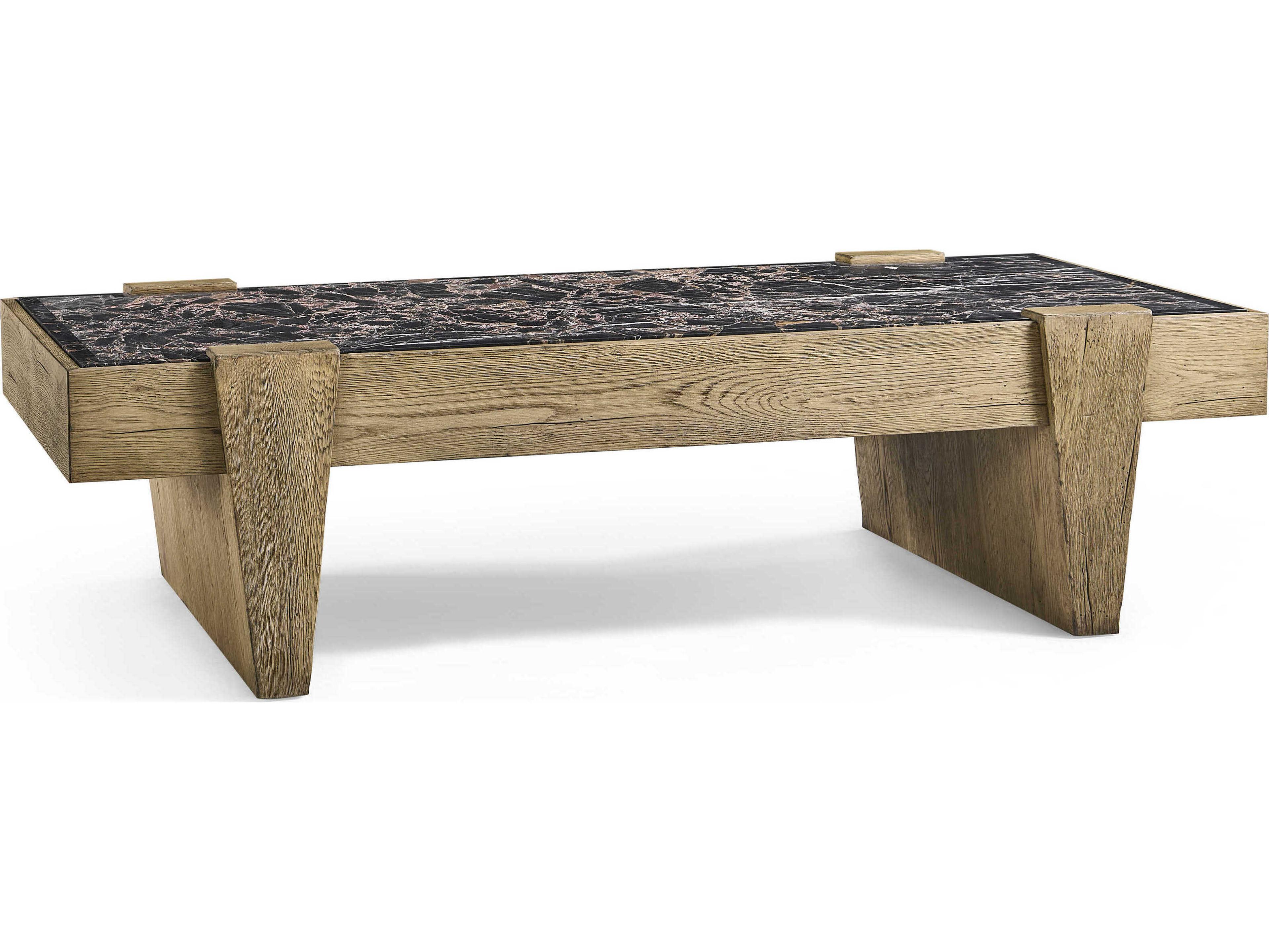 Echo Canyon Rectangular Marble Faded Oak Coffee Table