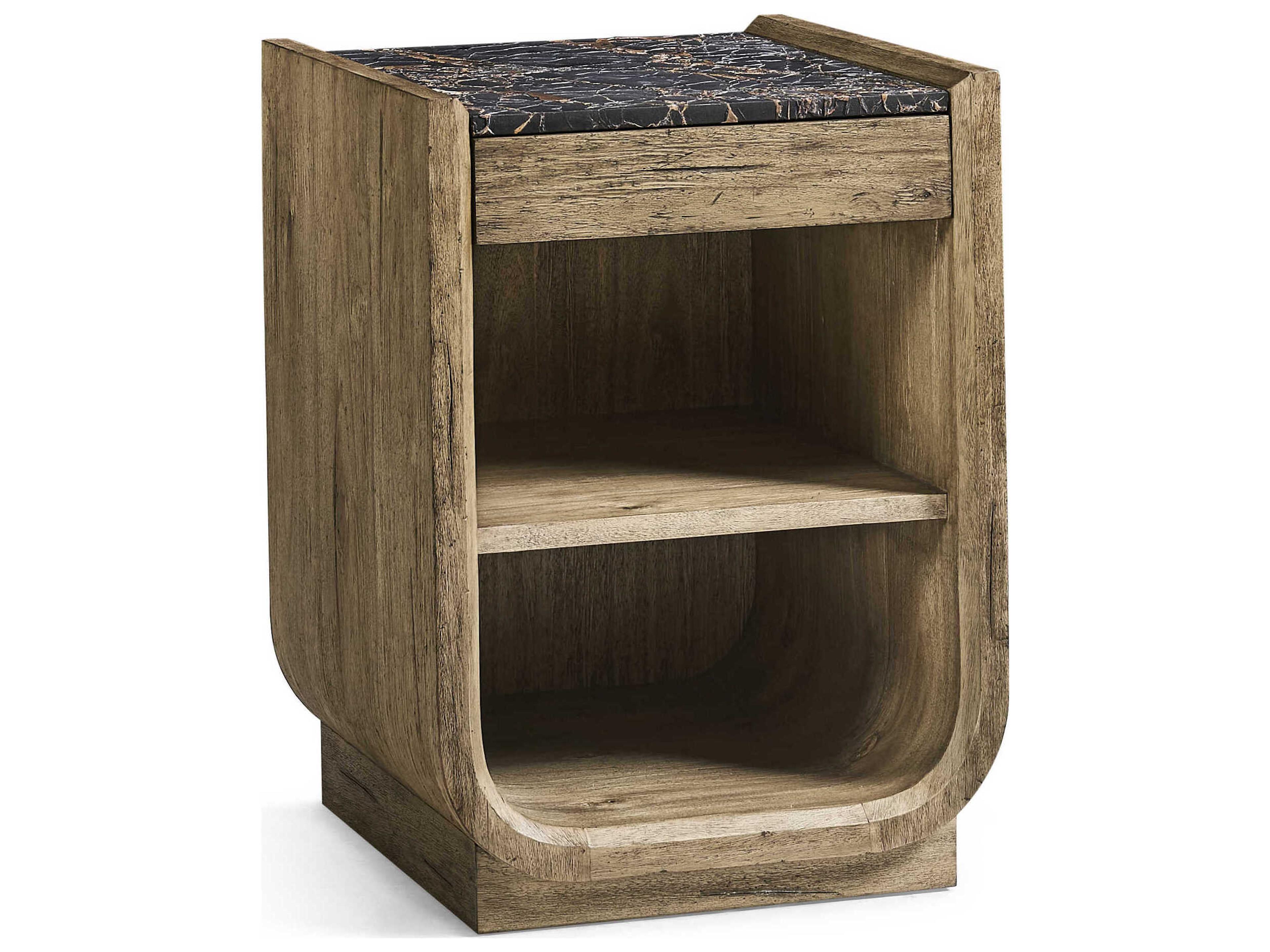Stone Ridge 1-Drawer Brown Acacia Wood Nightstand