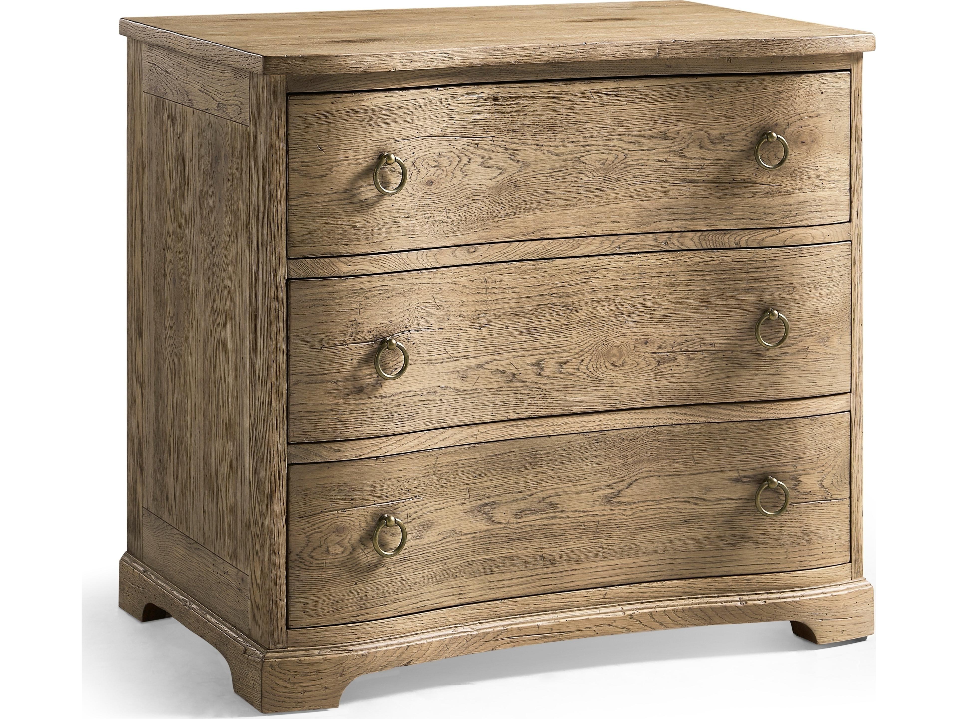 Echo Canyon 3-Drawers Oak Wood Nightstand