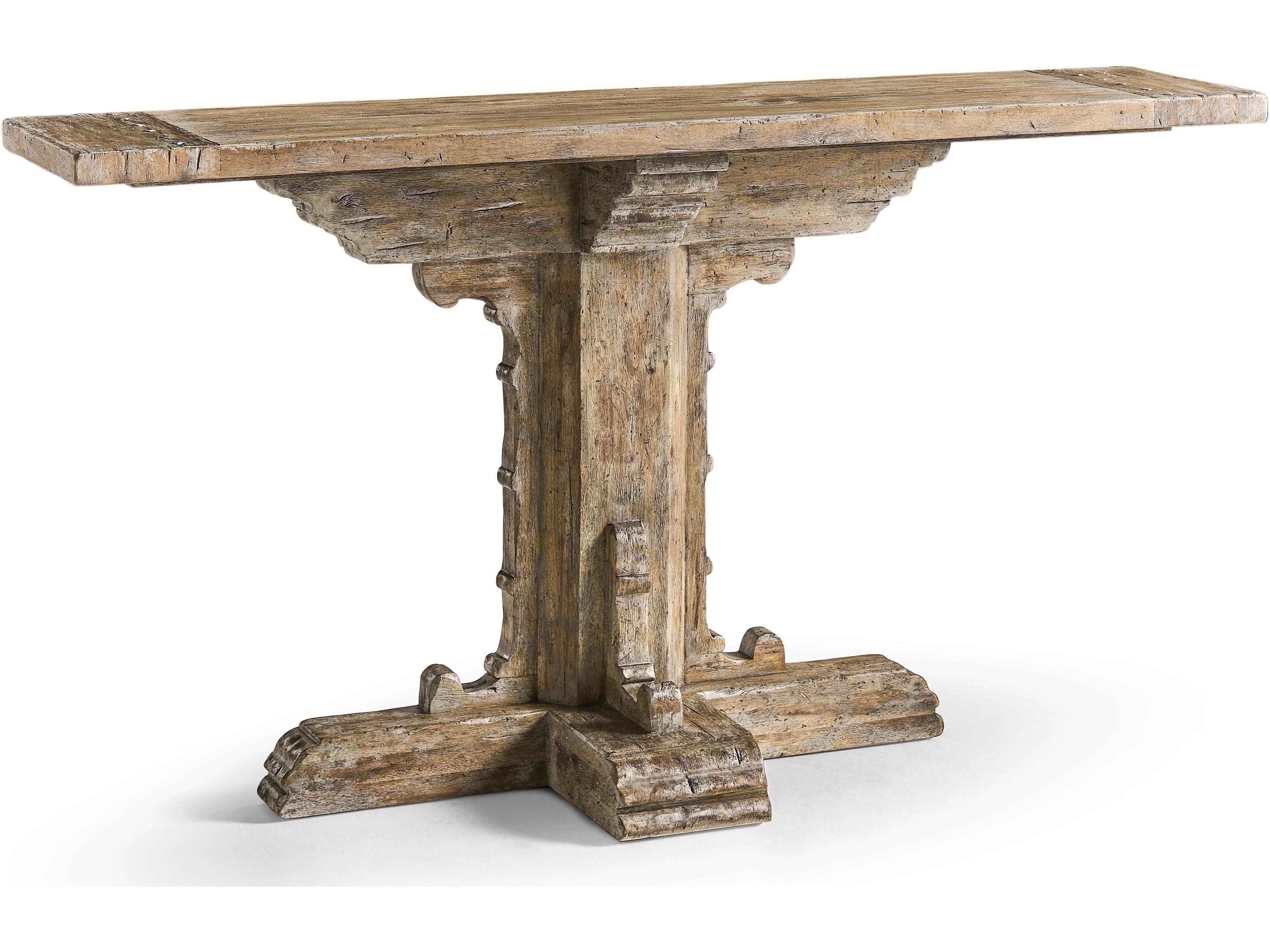 Caldera Rectangular Wood Light Spain Painted Walnut Console Table