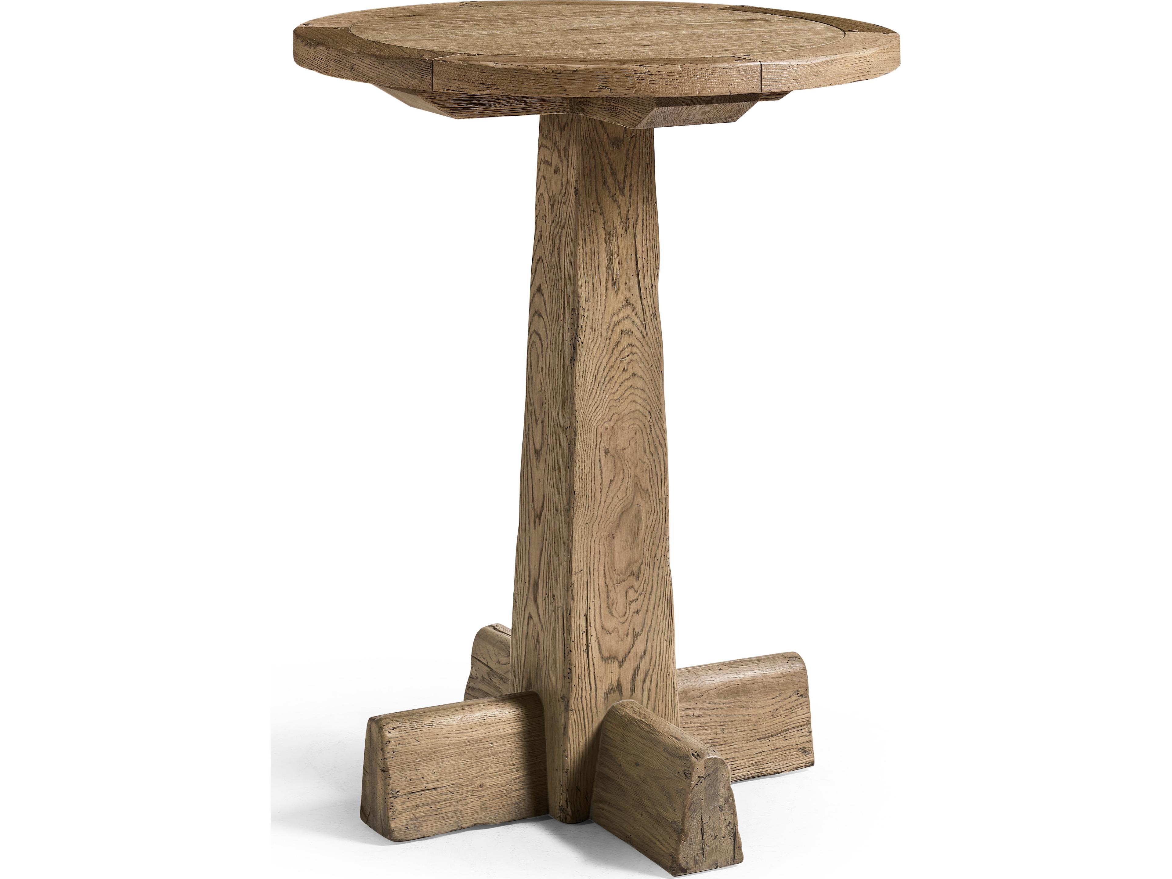 Echo Canyon Faded Oak Round Wood Bar Table