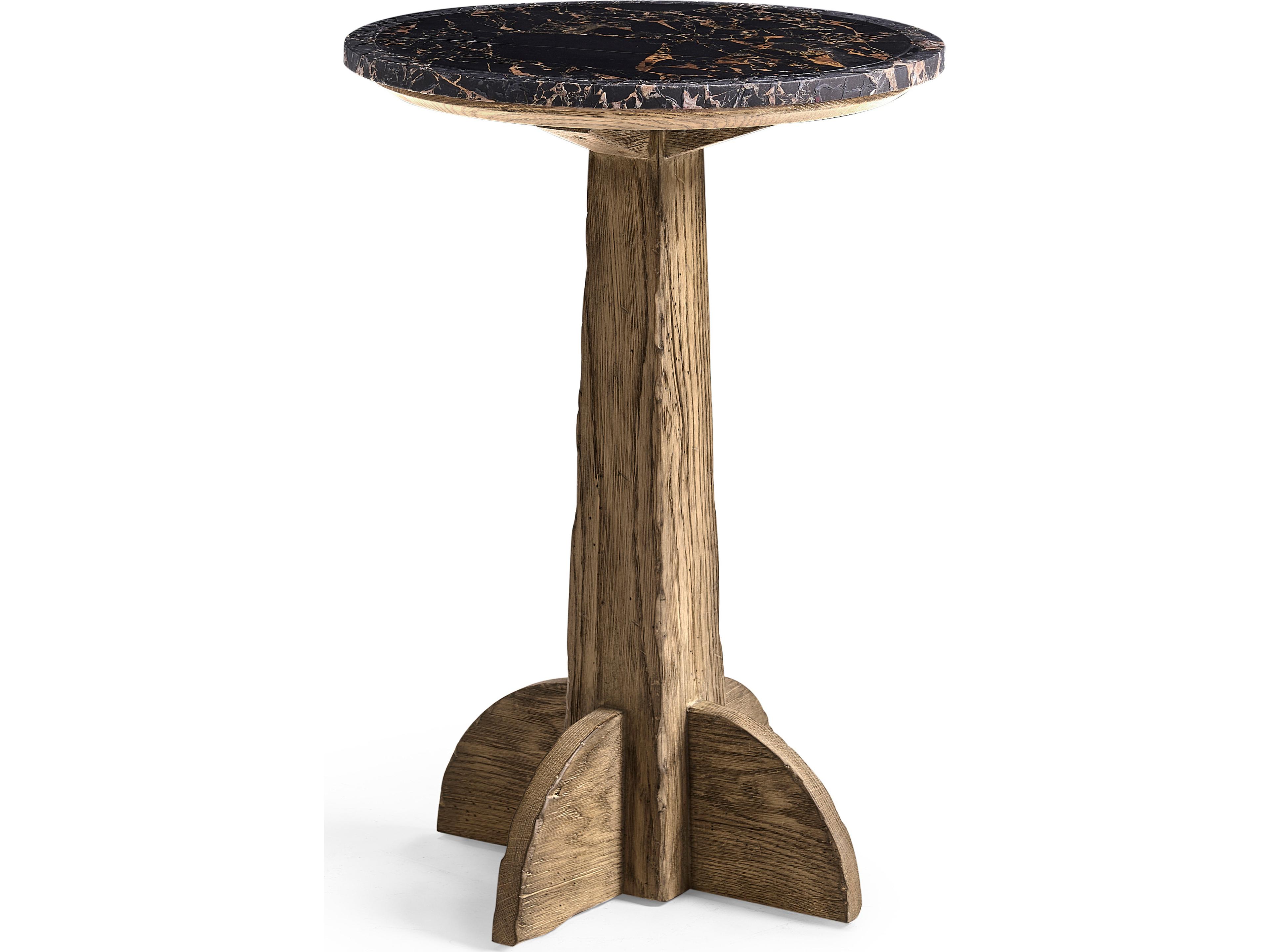 Echo Canyon Round Marble Faded Oak End Table