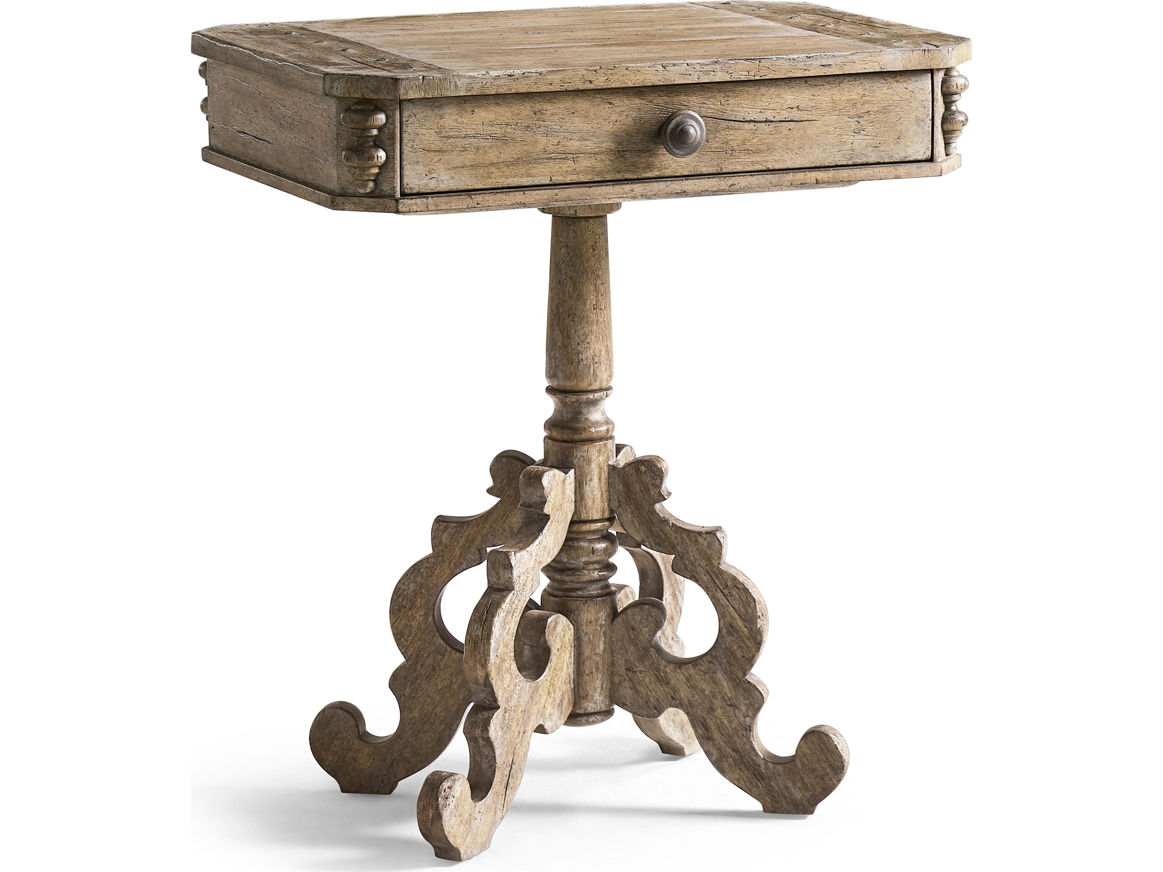 Caldera Rectangular Wood Light Spain Painted Walnut End Table