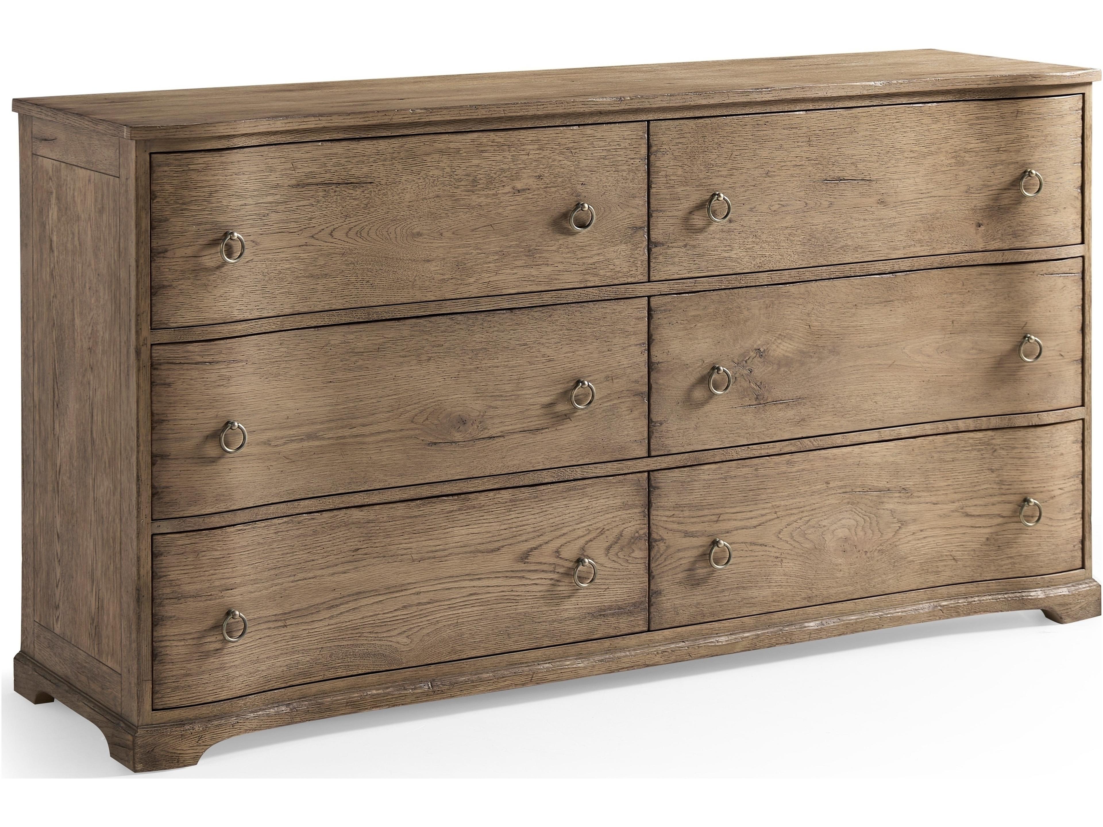 Echo Canyon 6-Drawers Brown Oak Wood Double Dresser