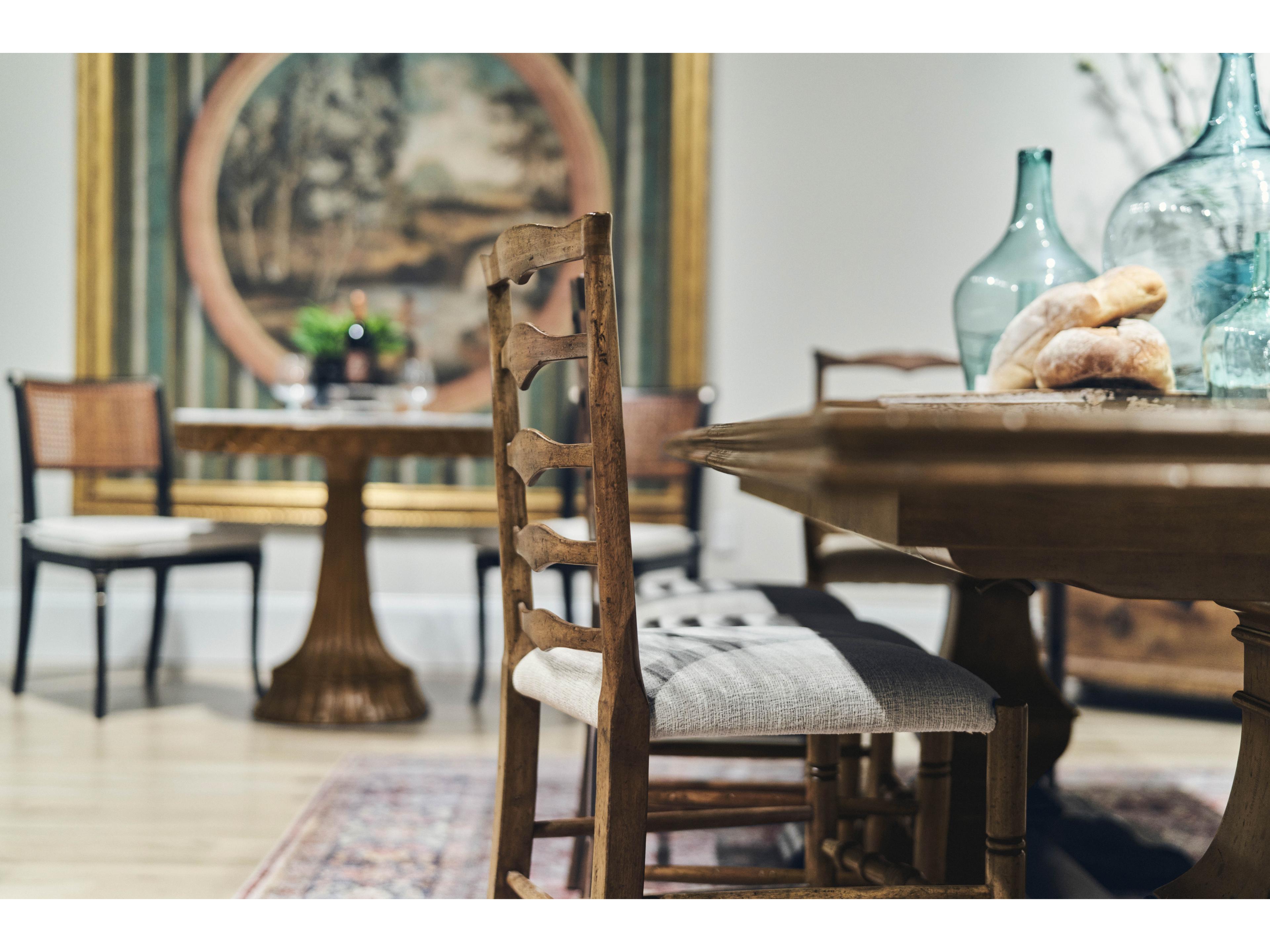 Jonathan Charles Country Farmhouse Acacia Wood Brown Side Dining Chair