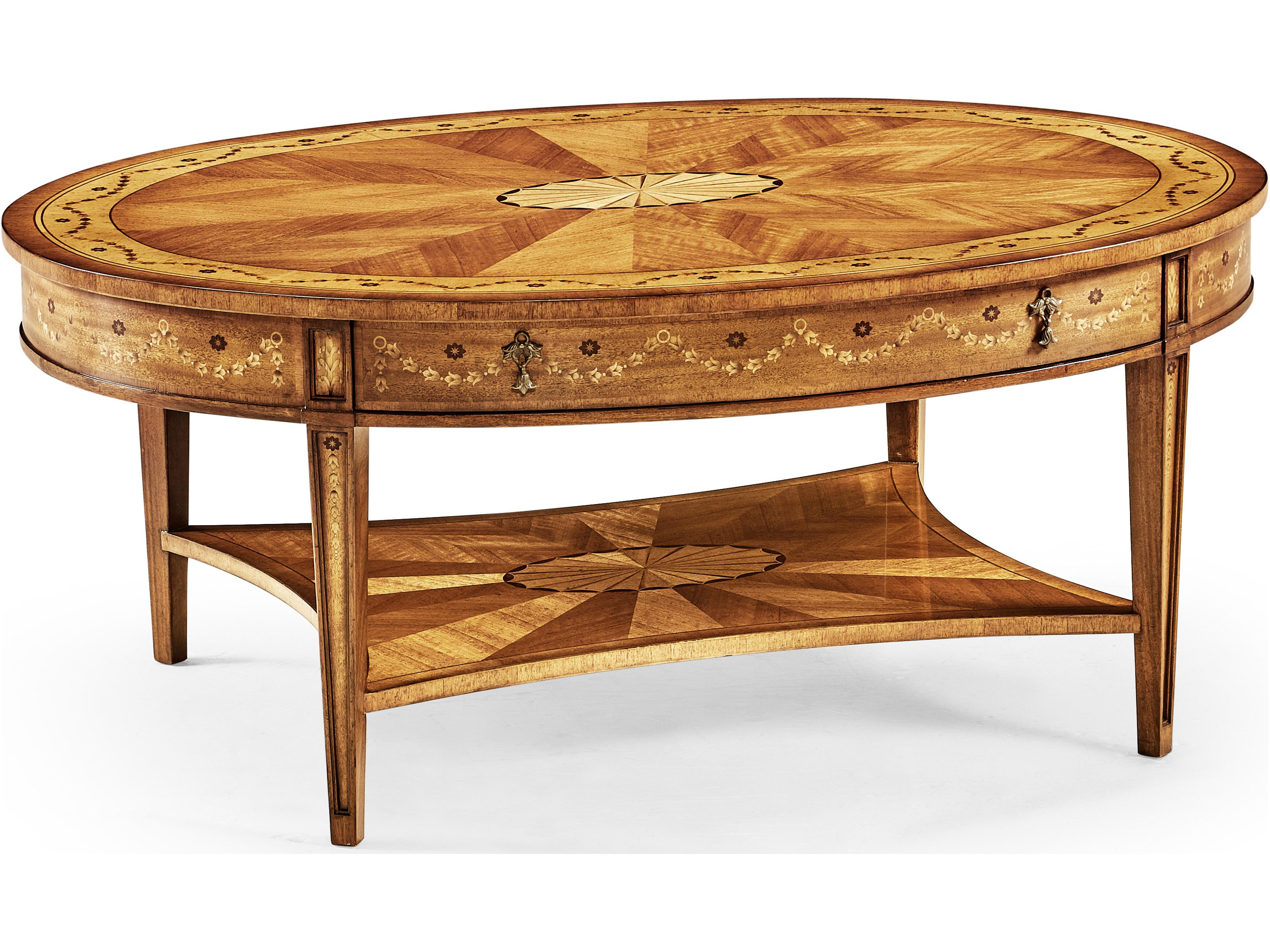 Jc Traditional Oval Light Satinwood Coffee Table
