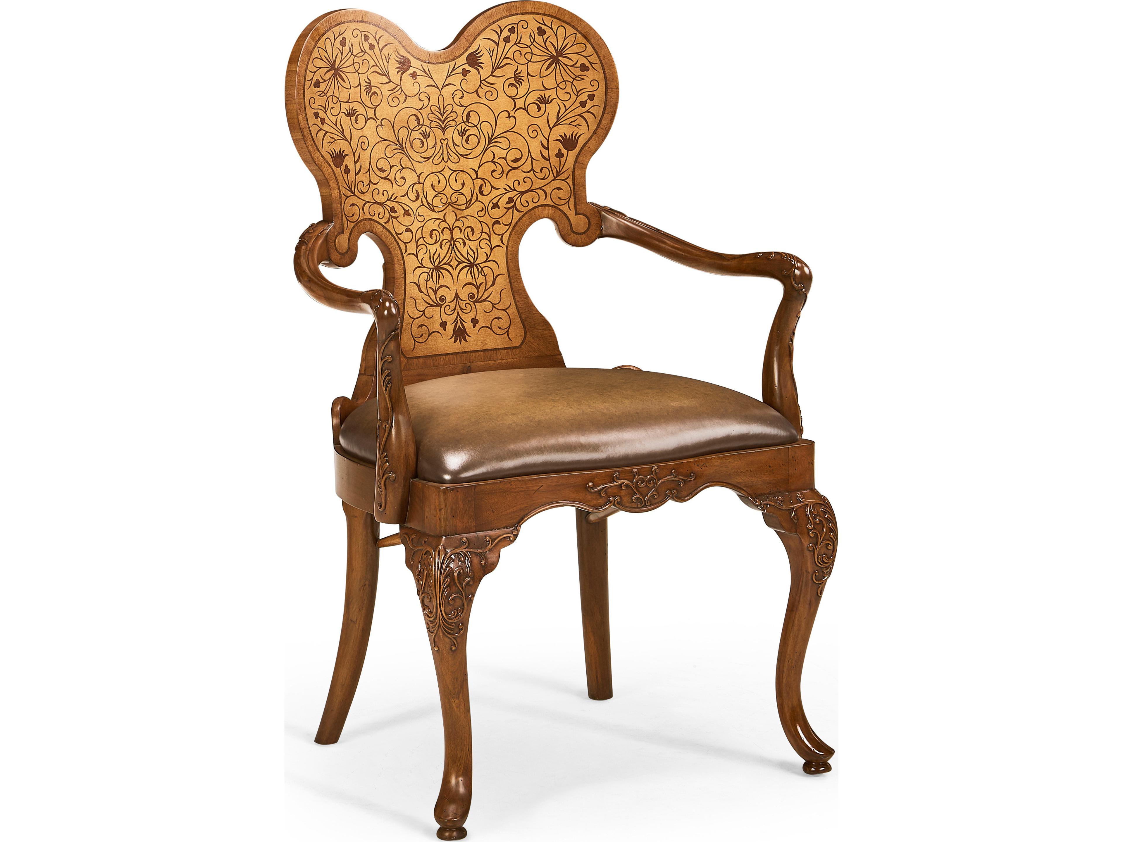 Jonathan Charles Jc Traditional Brown Leather Accent Chair