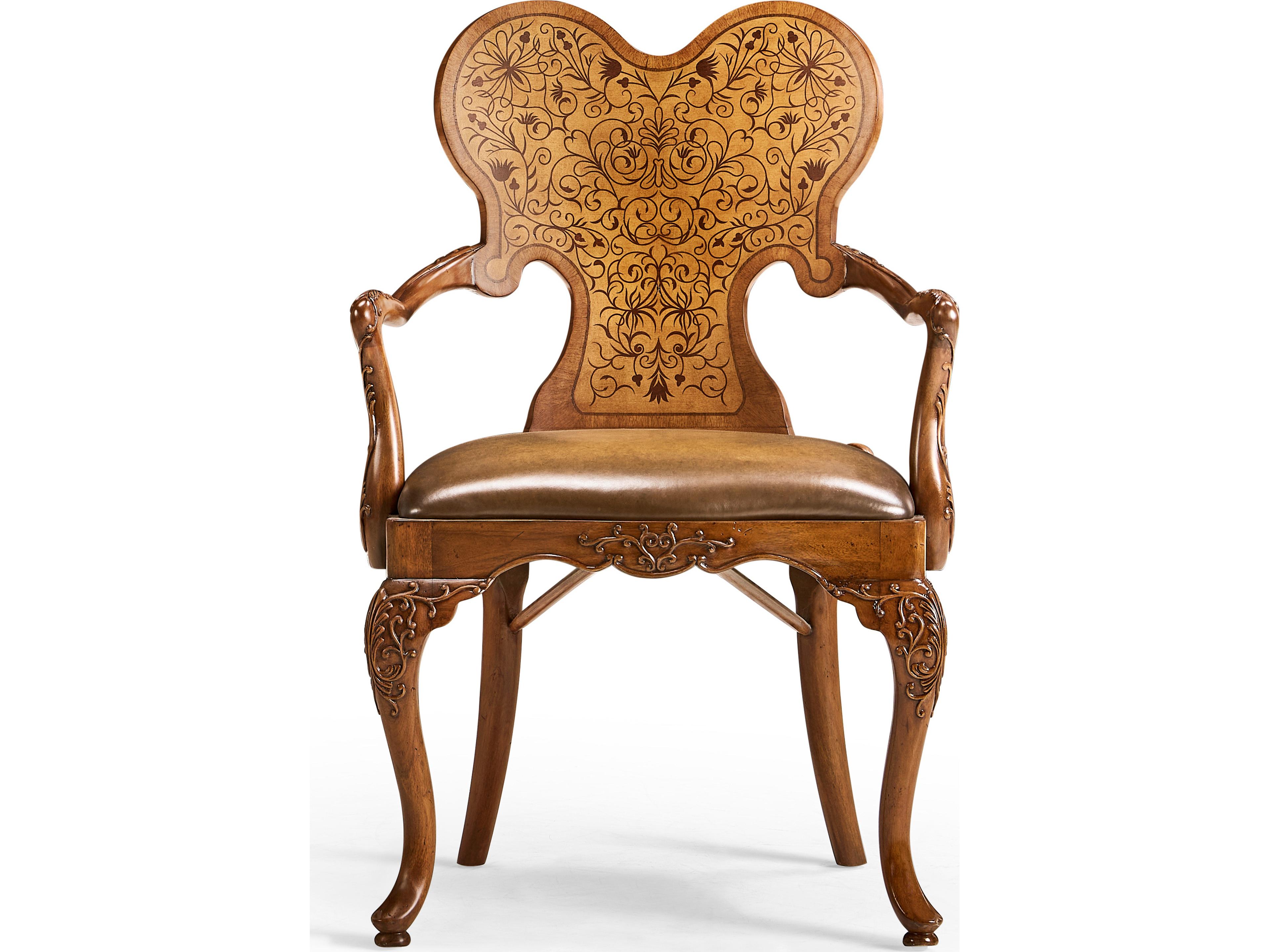 Jonathan Charles Jc Traditional Brown Leather Accent Chair