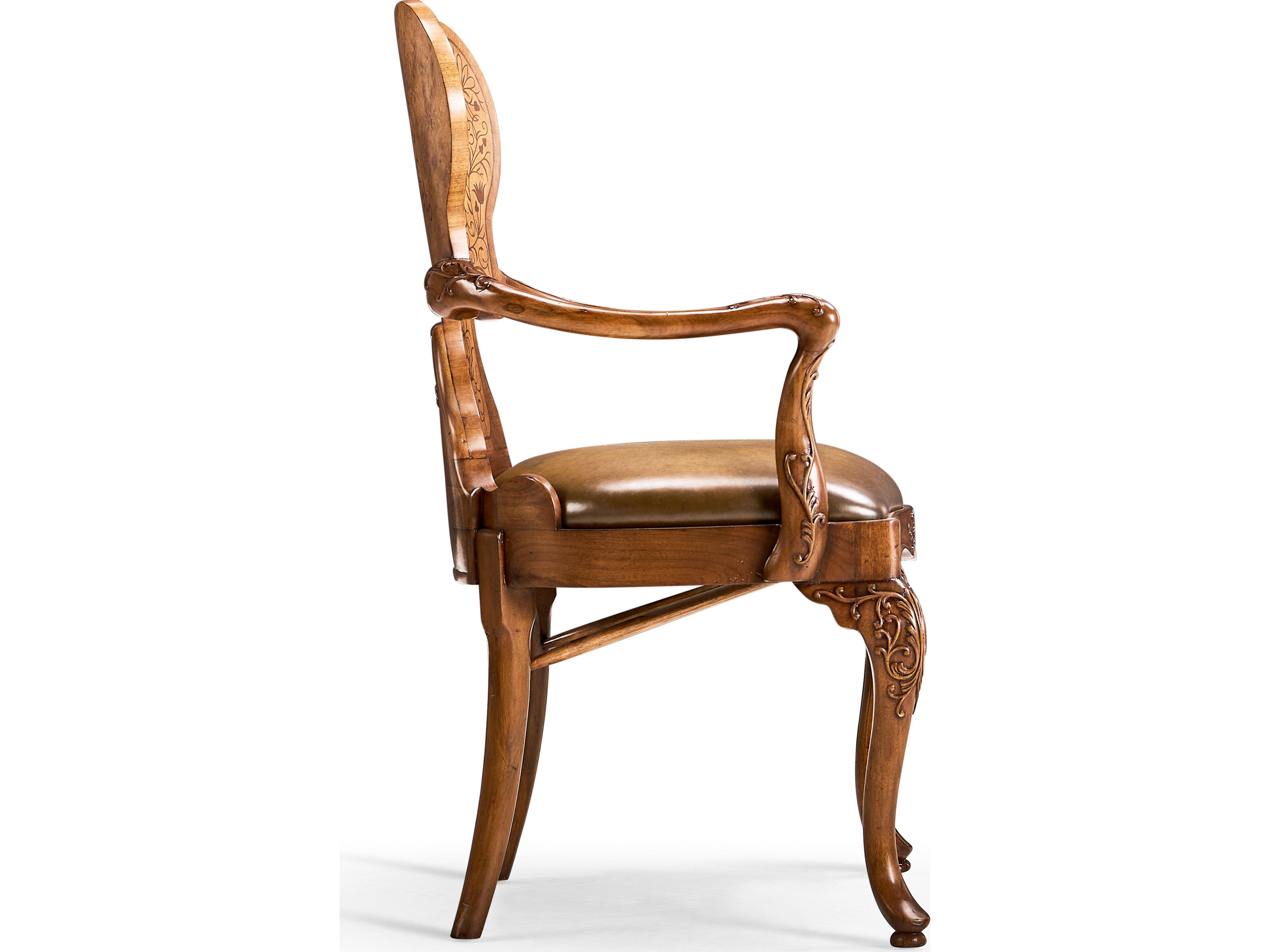 Jonathan Charles Jc Traditional Brown Leather Accent Chair