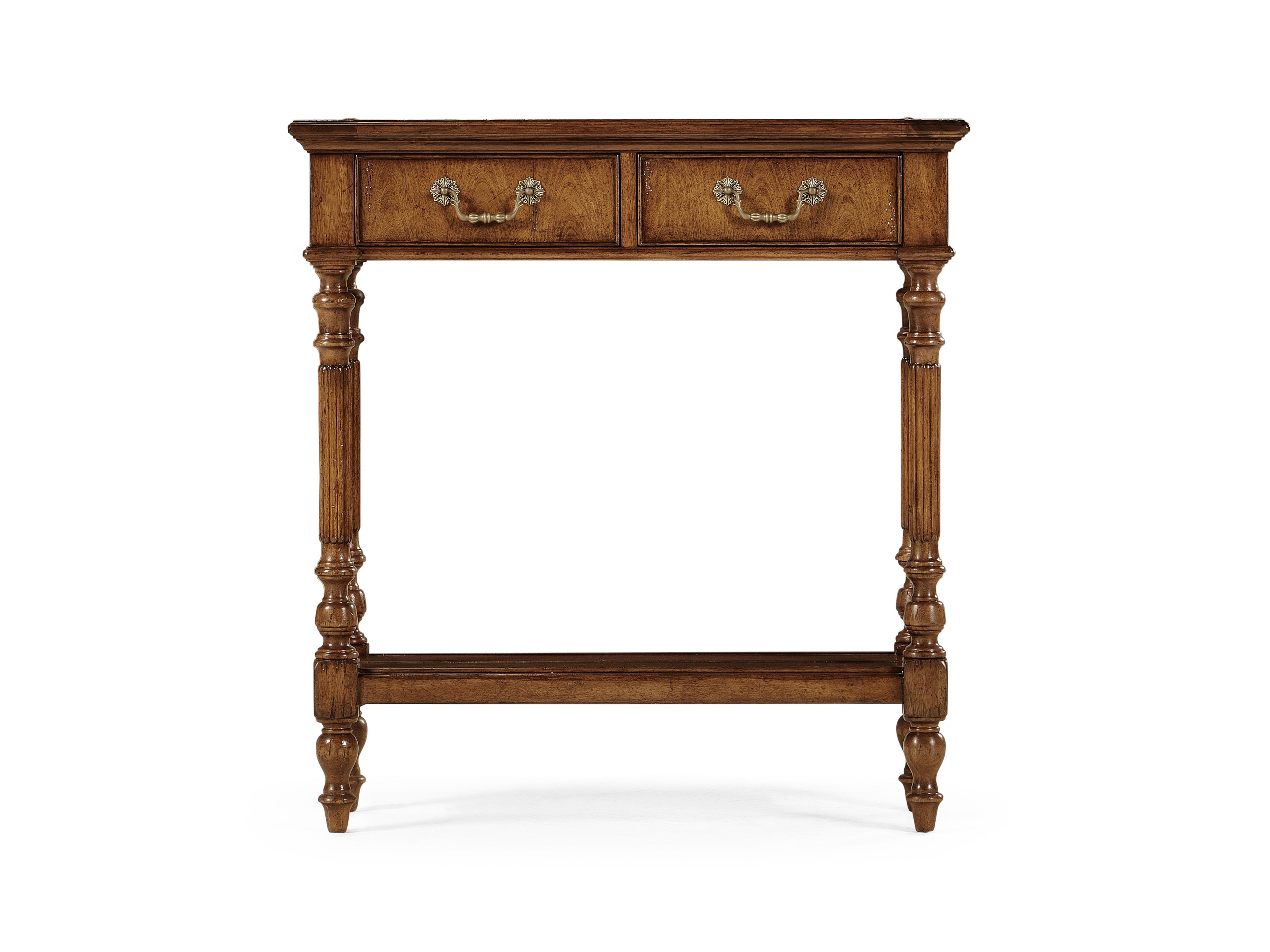 Jonathan Charles Country Farmhouse Rectangular Wood Walnut Distressed Console Table