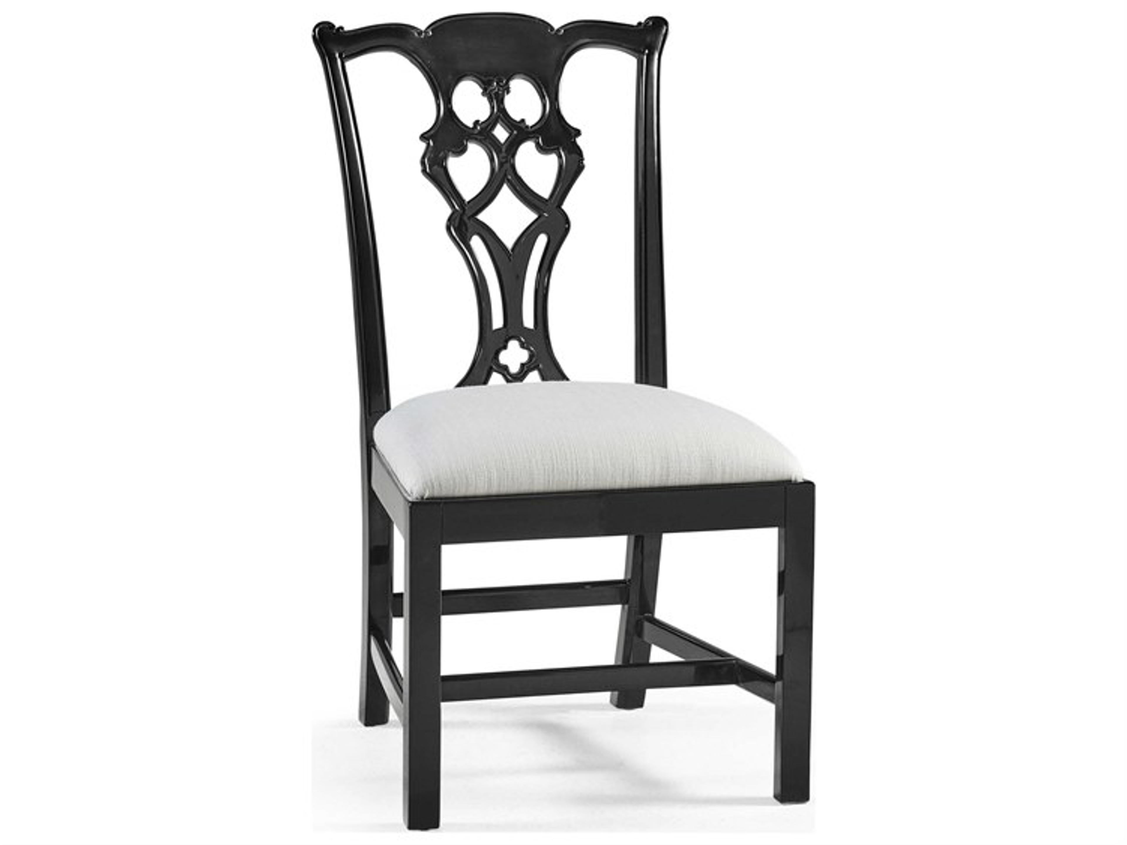 Reimagined Acacia Wood Black Upholstered Armless Dining Chair