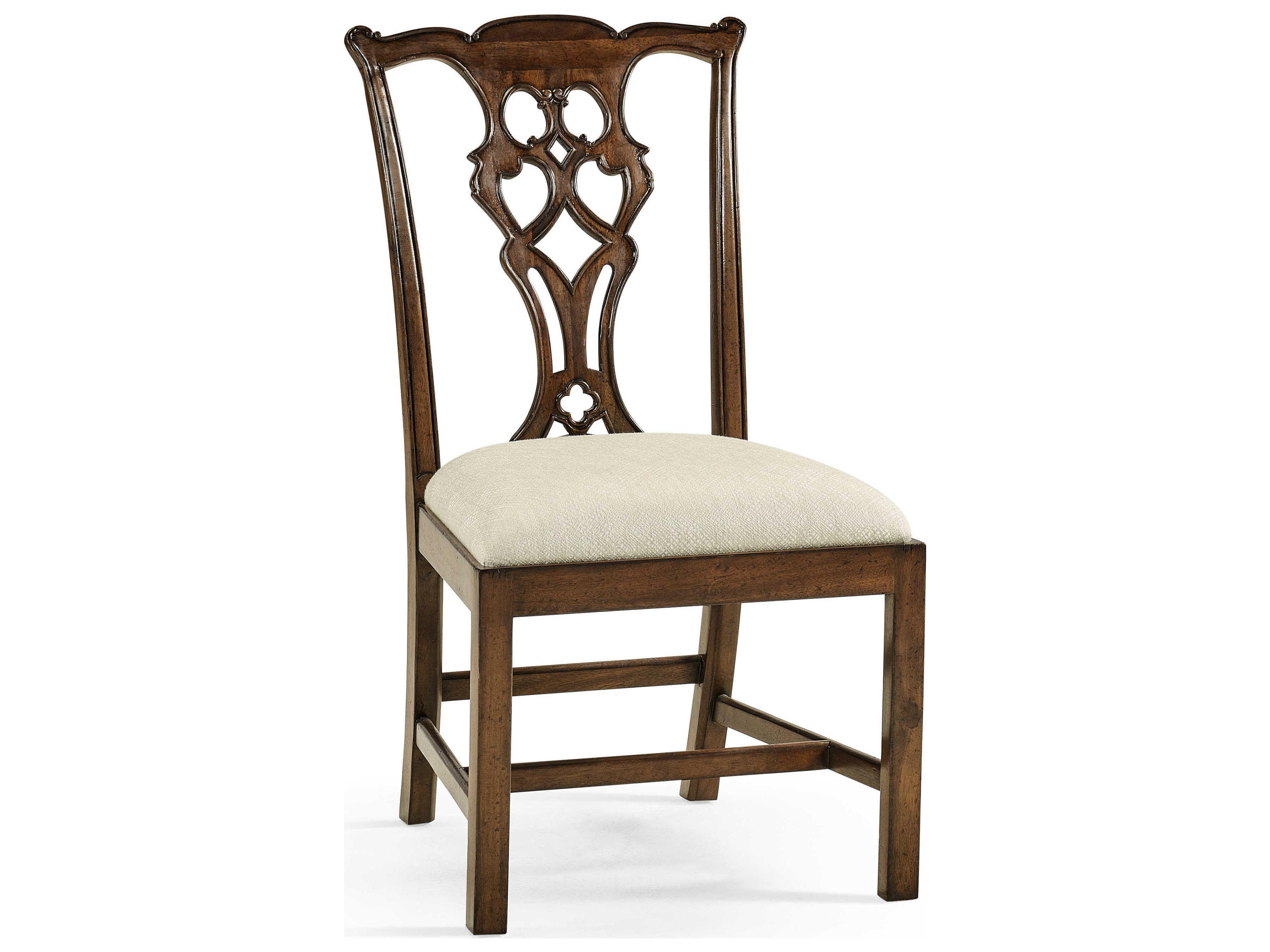 Buckingham Acacia Wood Beige Upholstered Side Dining Chair