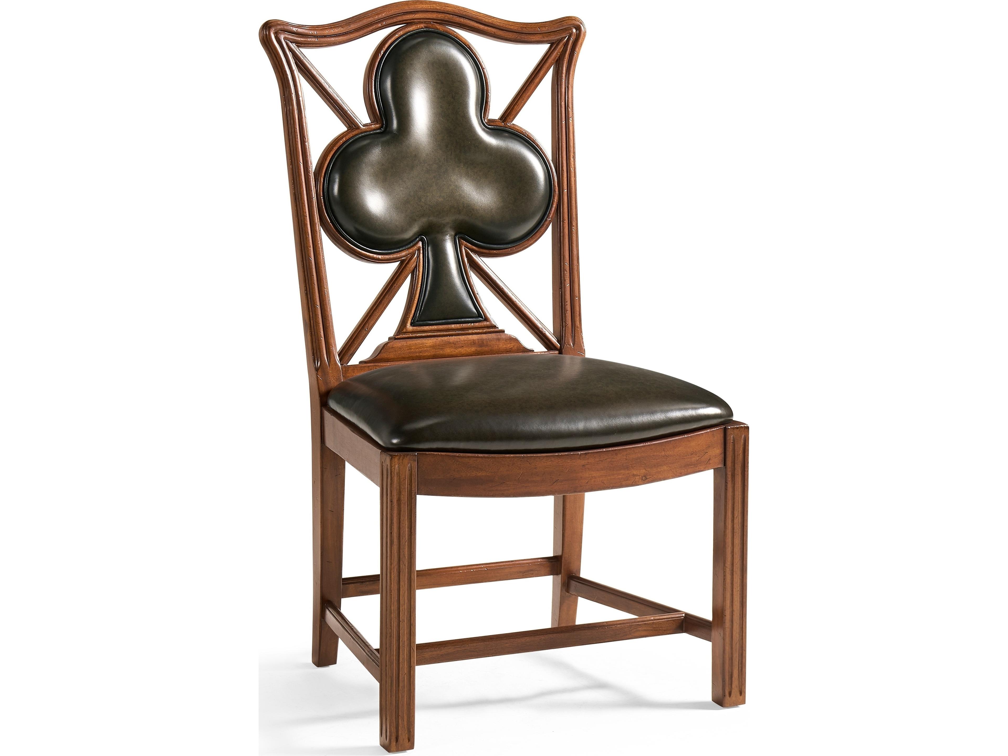 Jonathan Charles Jc Traditional Club Acacia Wood Brown Leather Armless Dining Chair