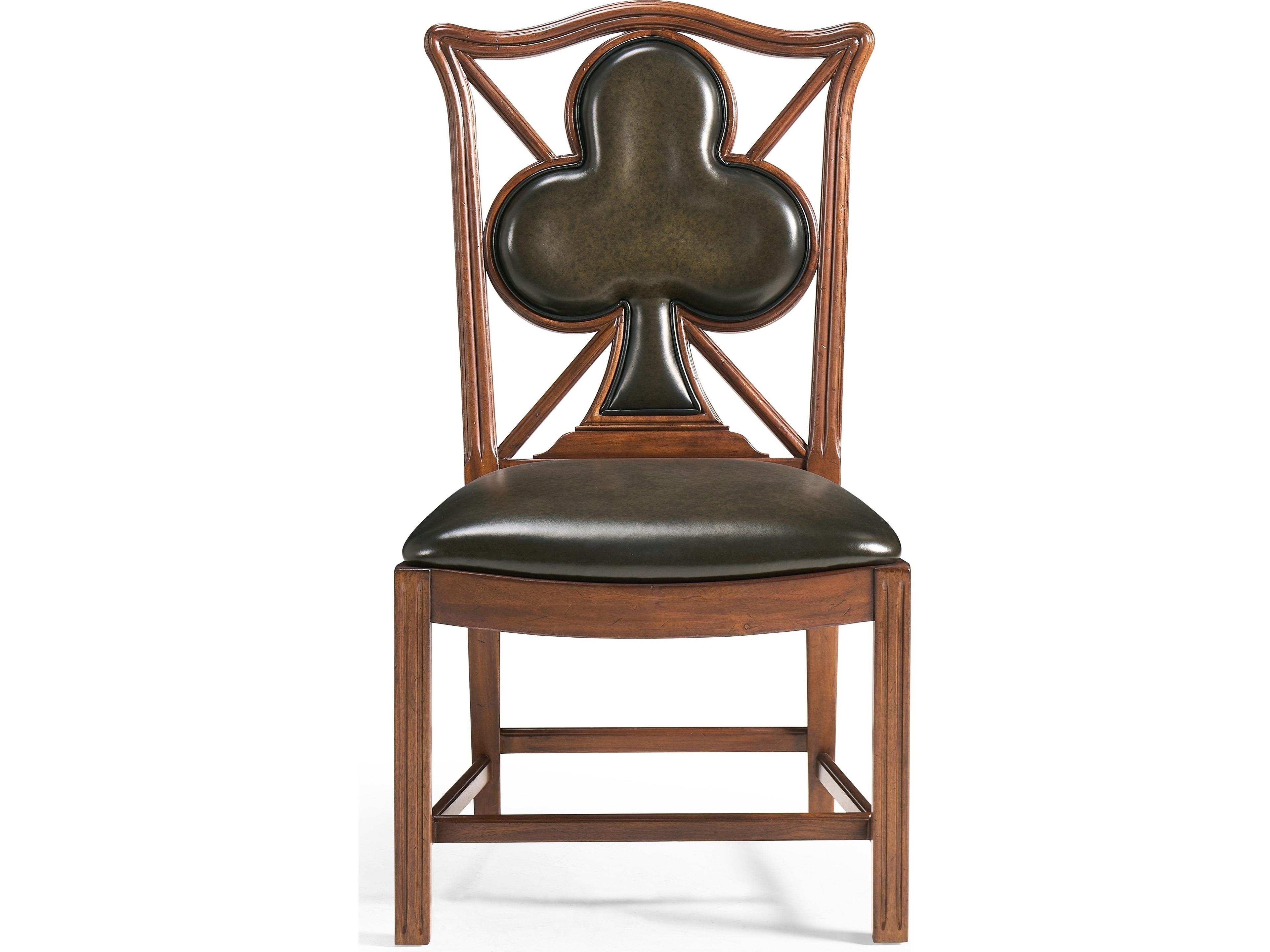 Jonathan Charles Jc Traditional Club Acacia Wood Brown Leather Armless Dining Chair