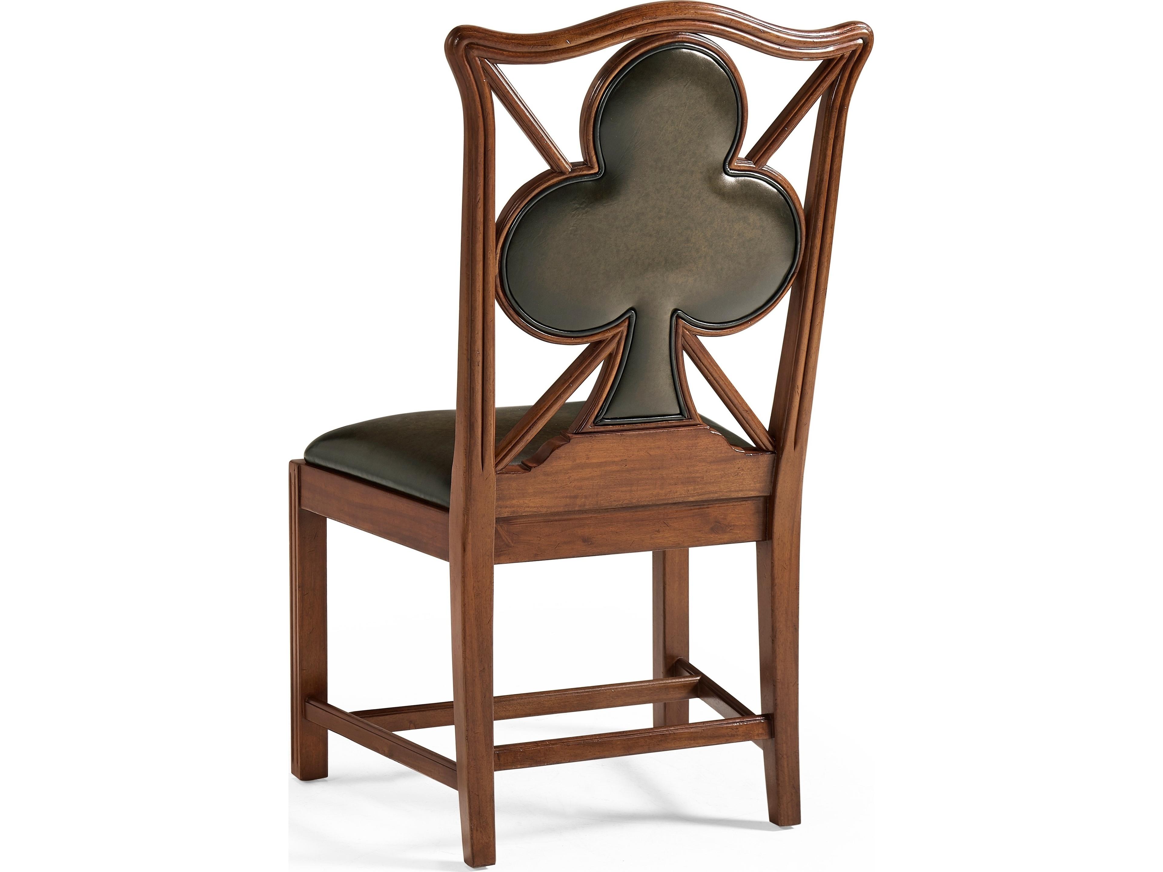Jonathan Charles Jc Traditional Club Acacia Wood Brown Leather Armless Dining Chair