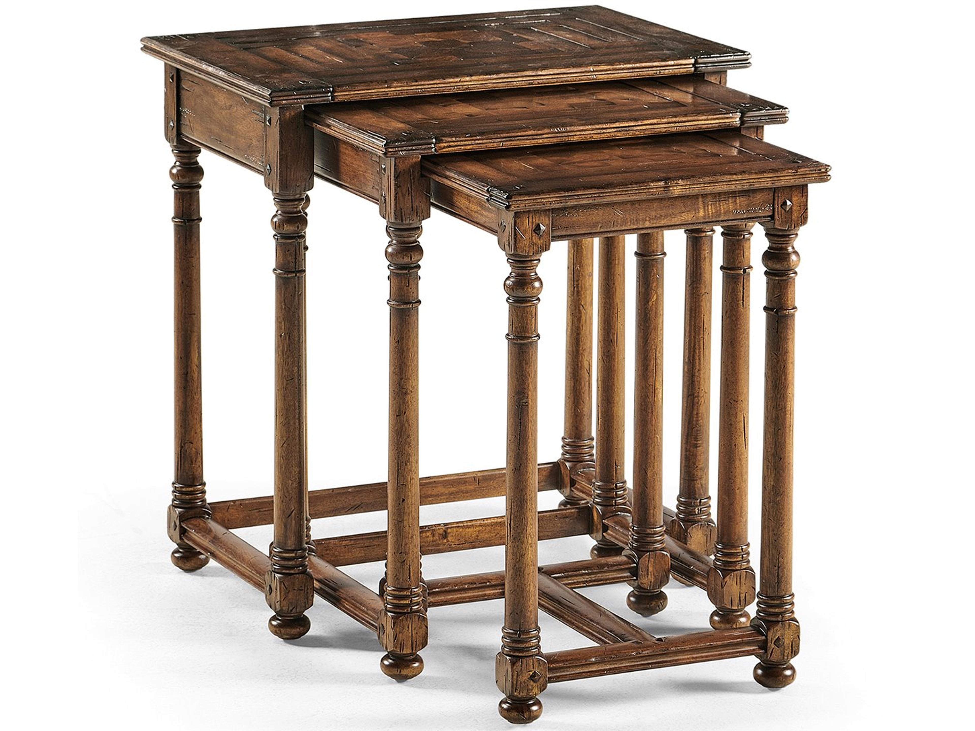 Jc Casual Rectangular Wood Country Oyster End Table