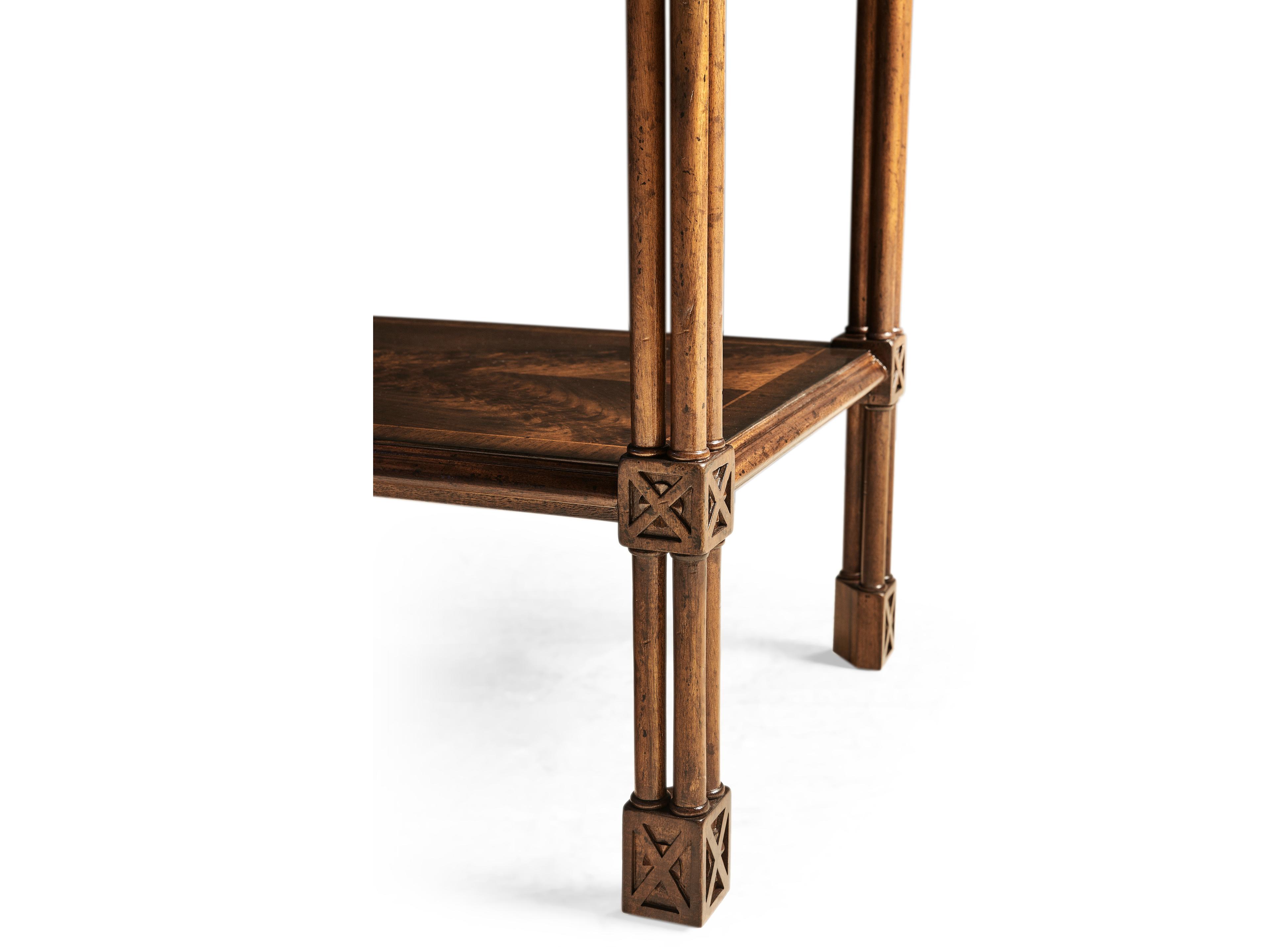 Jonathan Charles Tribeca Rectangular Wood Dark American Crotch Walnut End Table