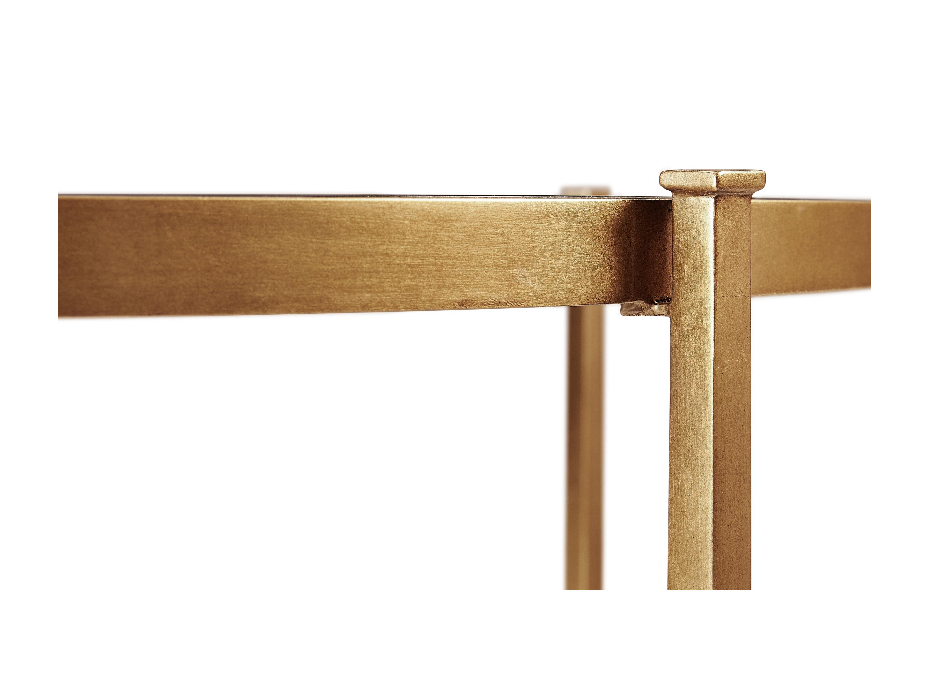 Jonathan Charles Jc Modern Round Glass Gilded Iron Dining Table