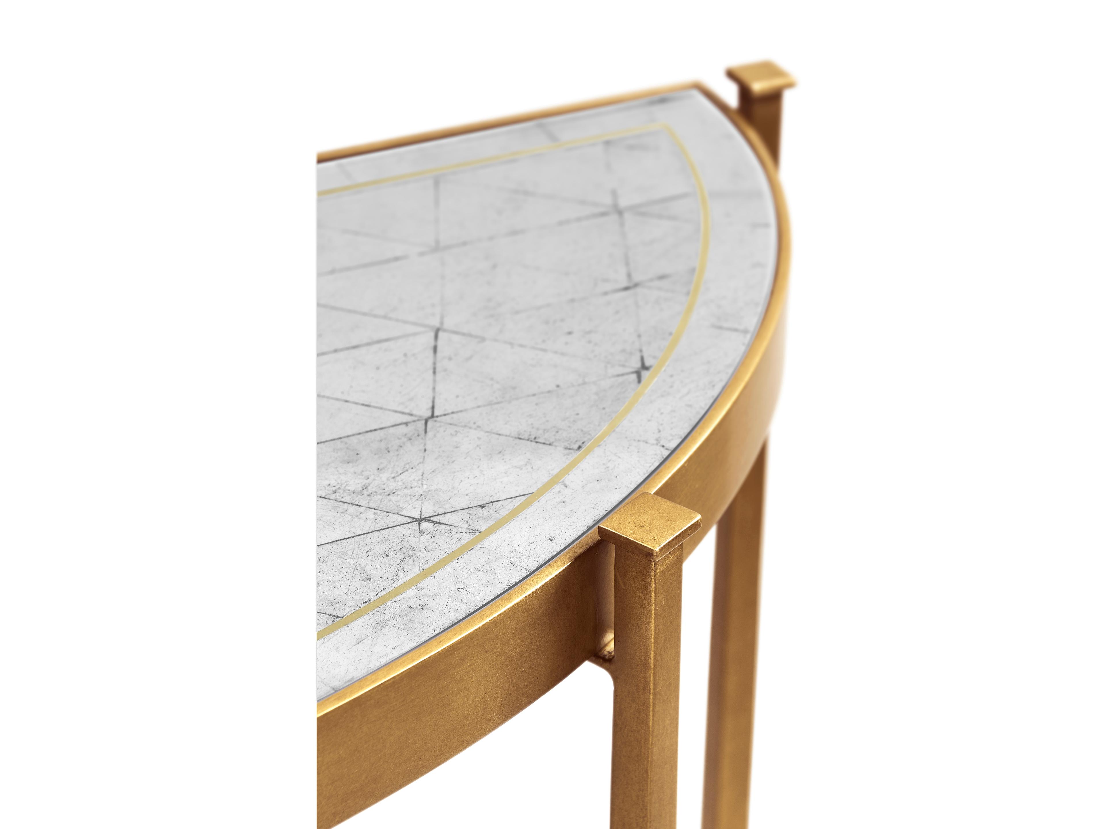 Jonathan Charles Jc Modern Glass Gilded Iron Console Table