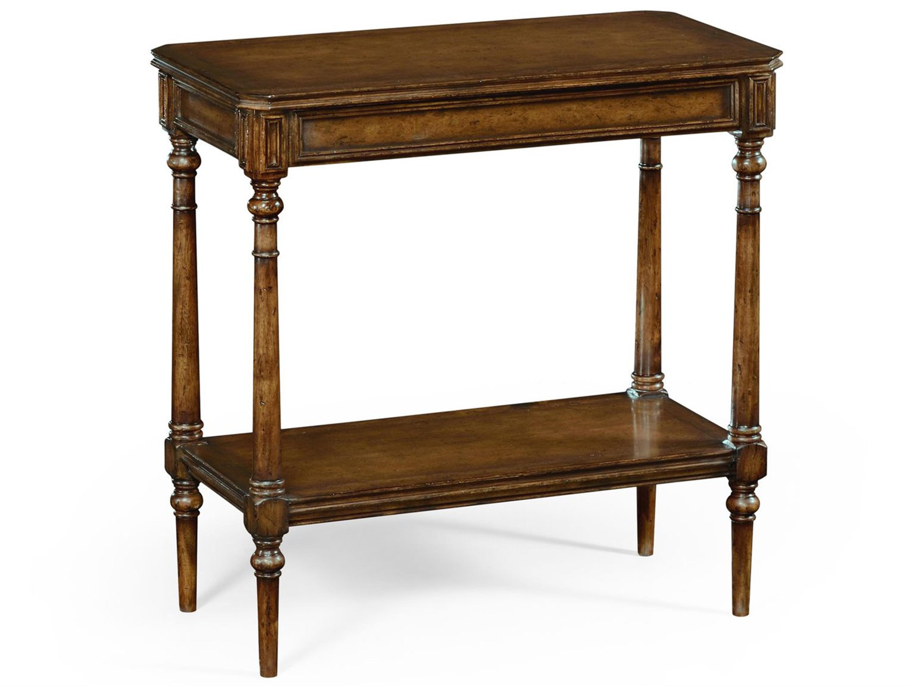 Country Farmhouse Rectangular Wood Walnut End Table