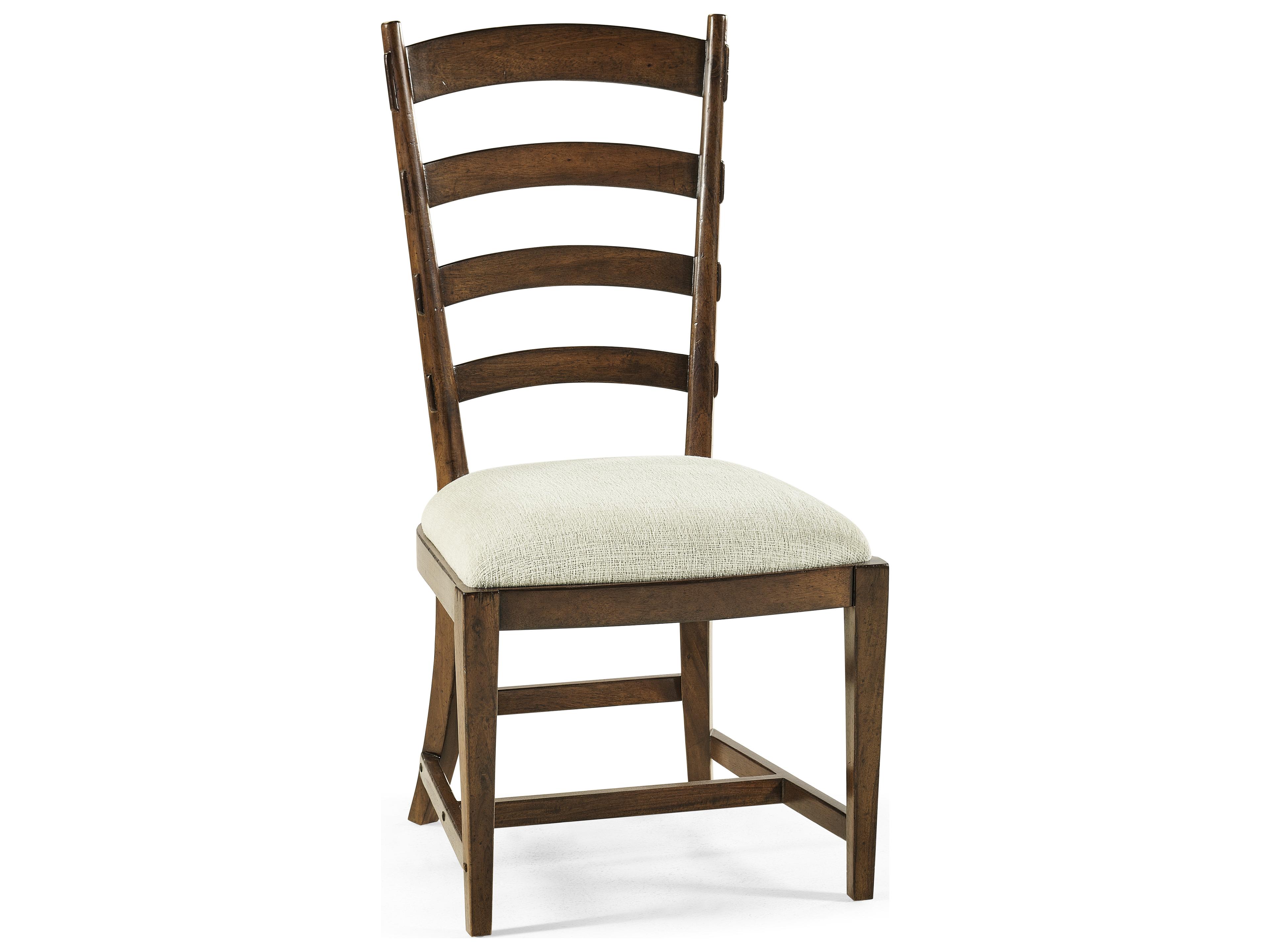 Jc Casual Acacia Wood Brown Upholstered Armless Dining Chair
