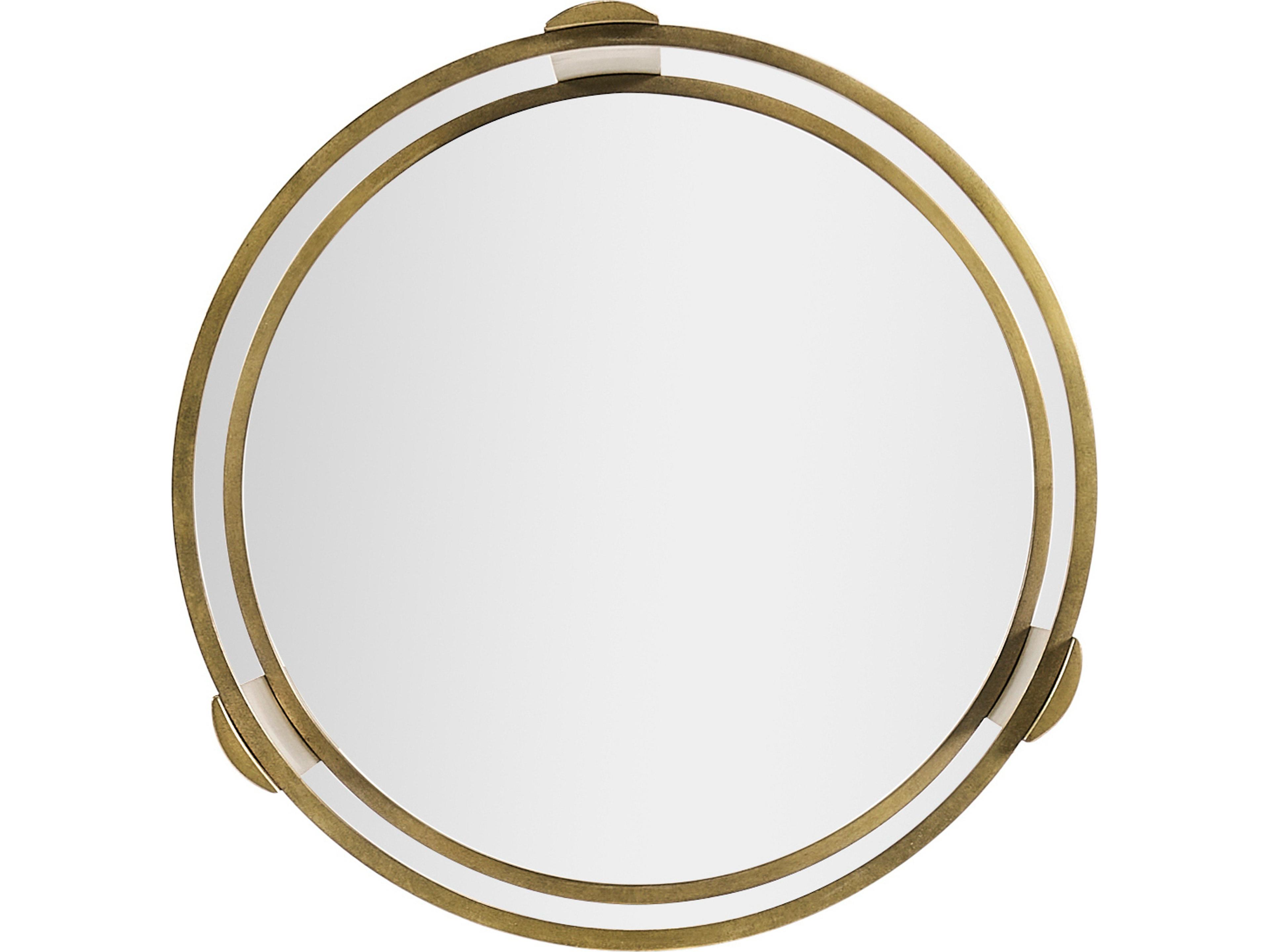 Jonathan Charles Jc Modern Round Glass Gold Light Antique Brass End Table