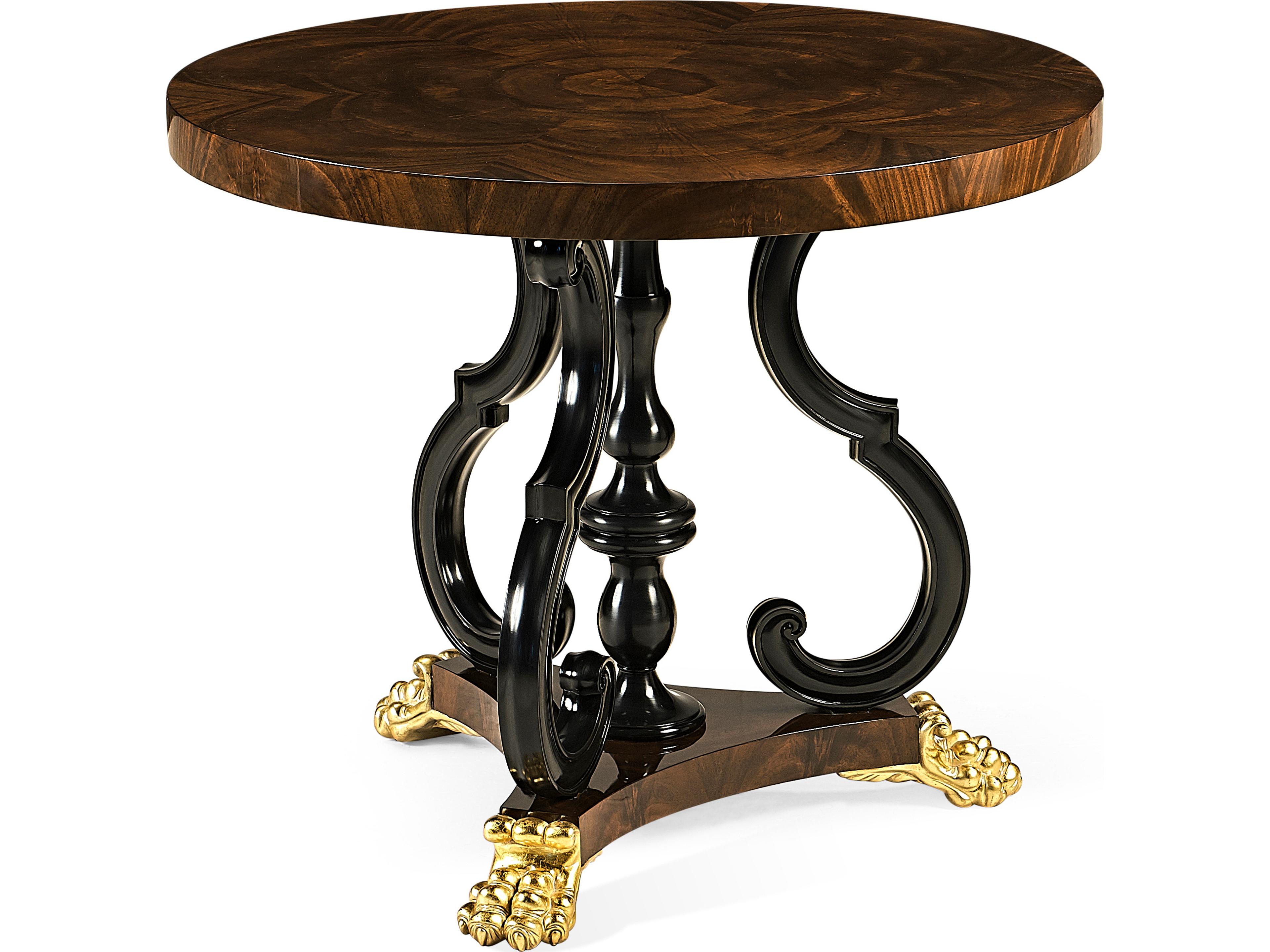 Jonathan Charles Jc Traditional Round Wood Brown Antique Mahogany End Table