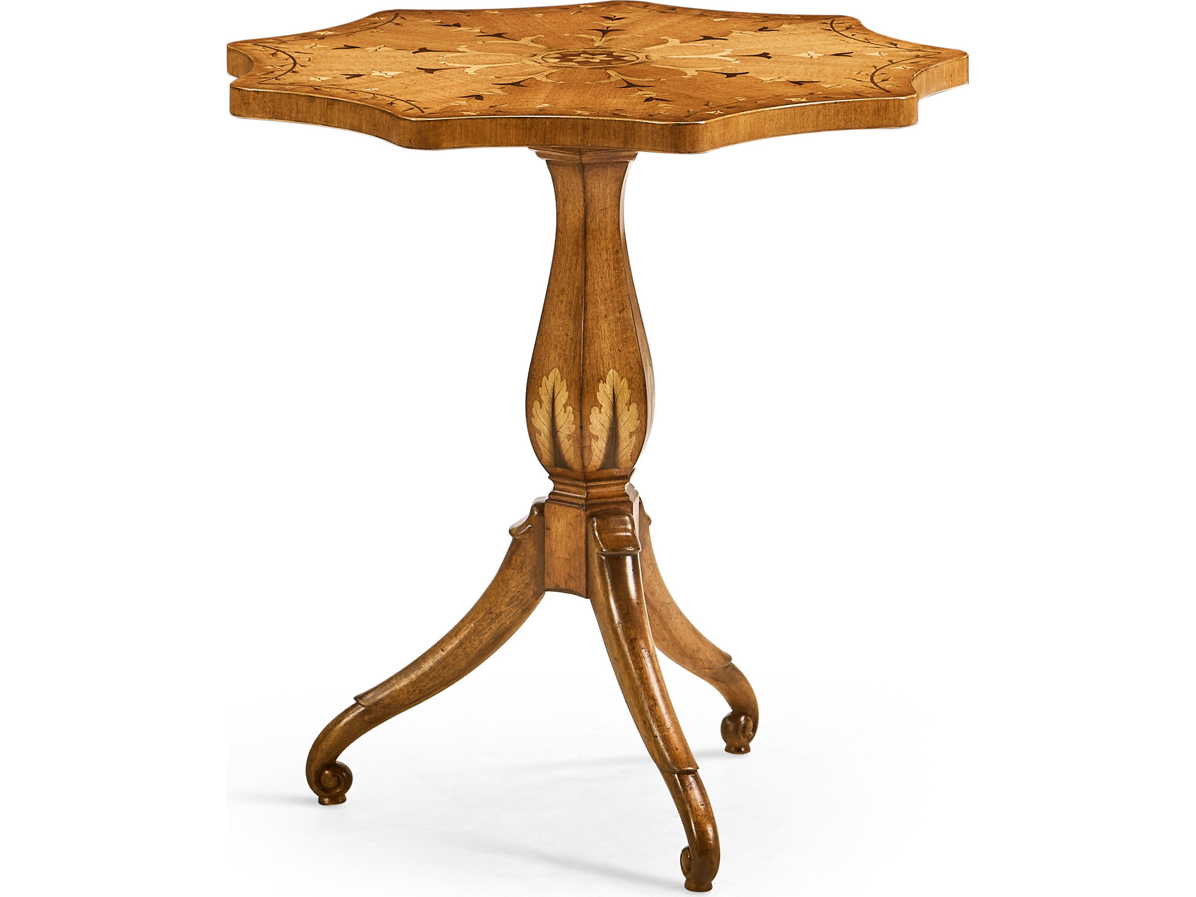 Jonathan Charles Jc Traditional Round Light Satinwood End Table
