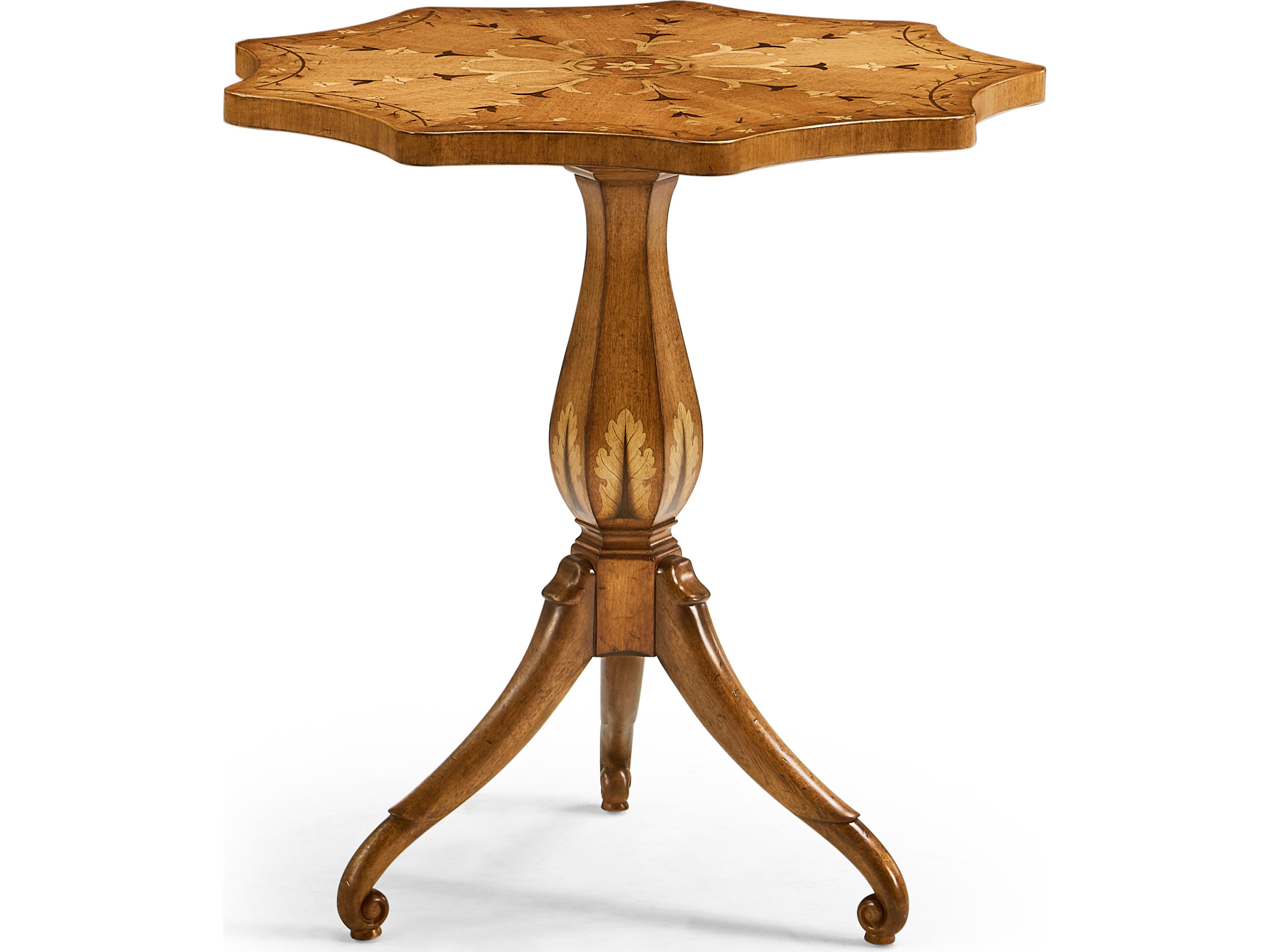 Jonathan Charles Jc Traditional Round Light Satinwood End Table