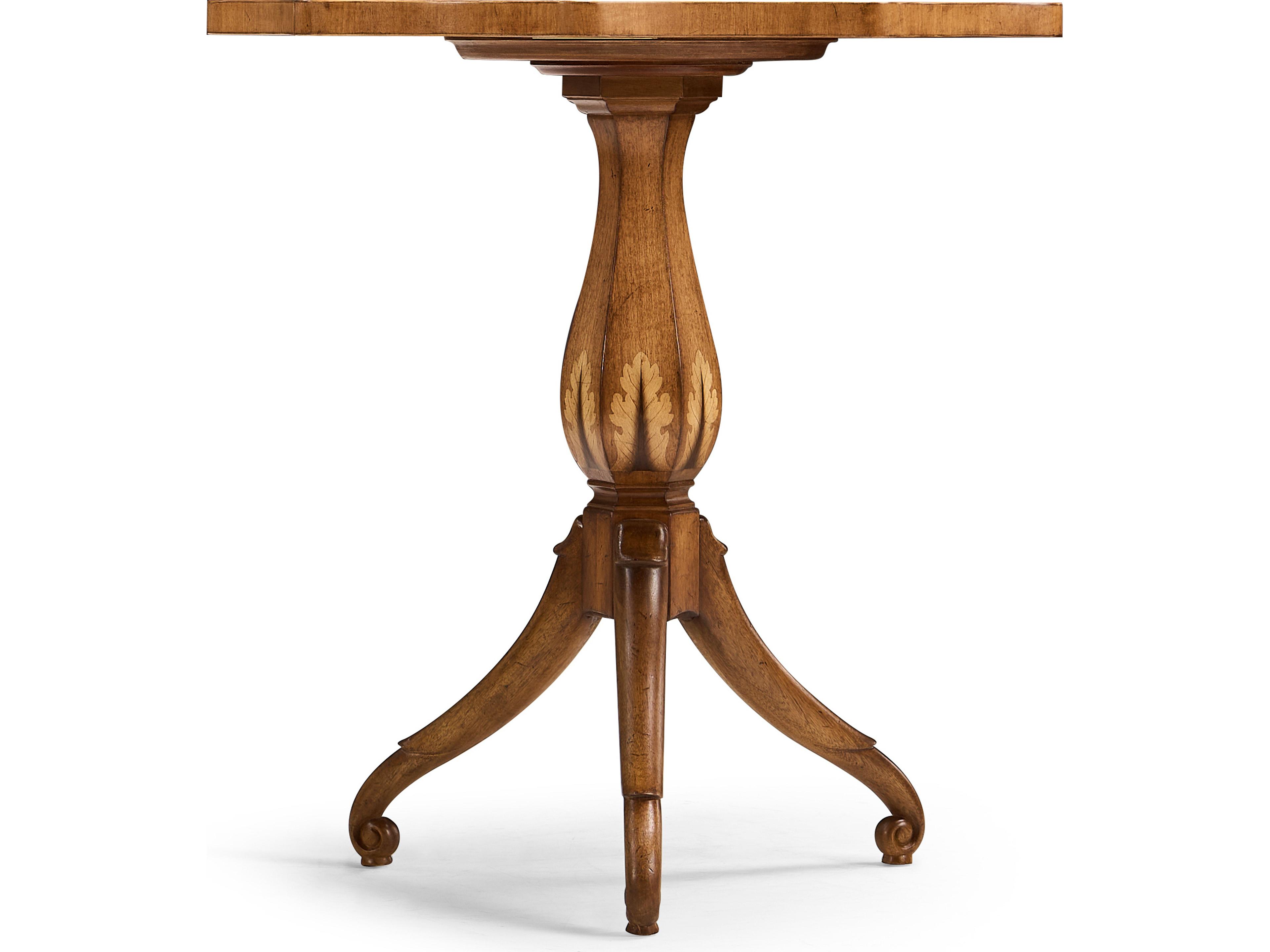 Jonathan Charles Jc Traditional Round Light Satinwood End Table