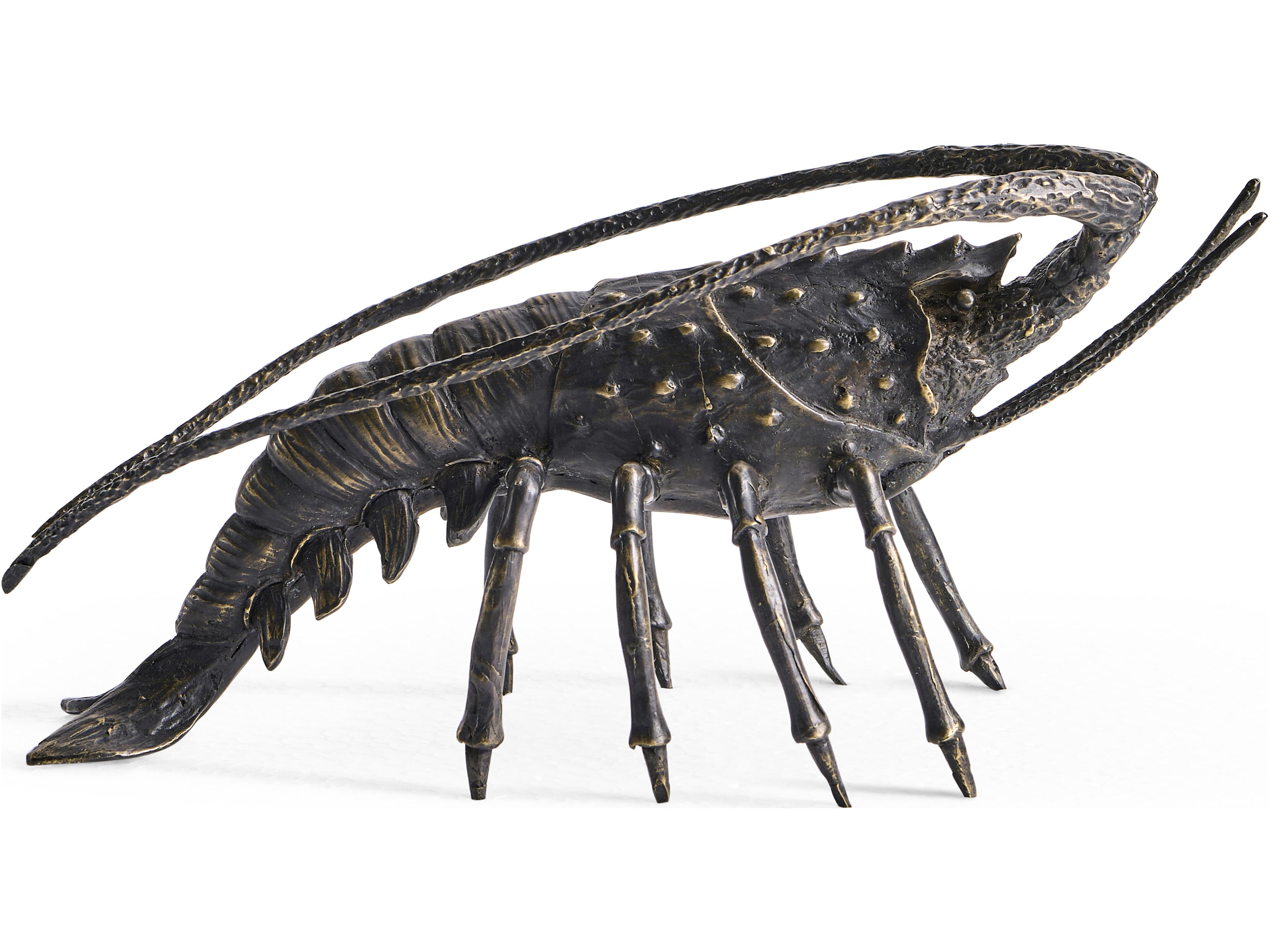 Jonathan Charles Jc Traditional Langoustine Antique Dark Bronze Sculpture