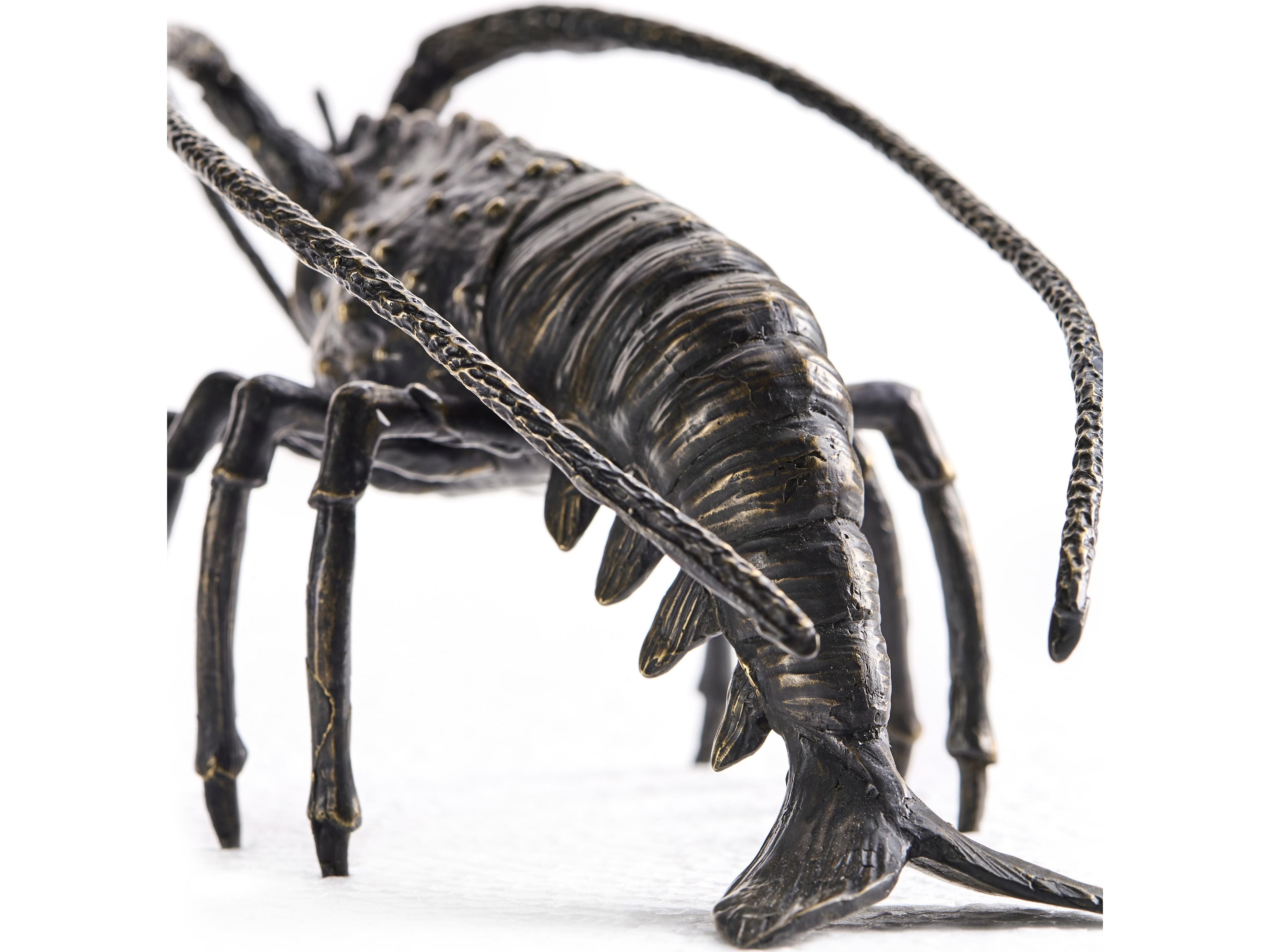Jonathan Charles Jc Traditional Langoustine Antique Dark Bronze Sculpture