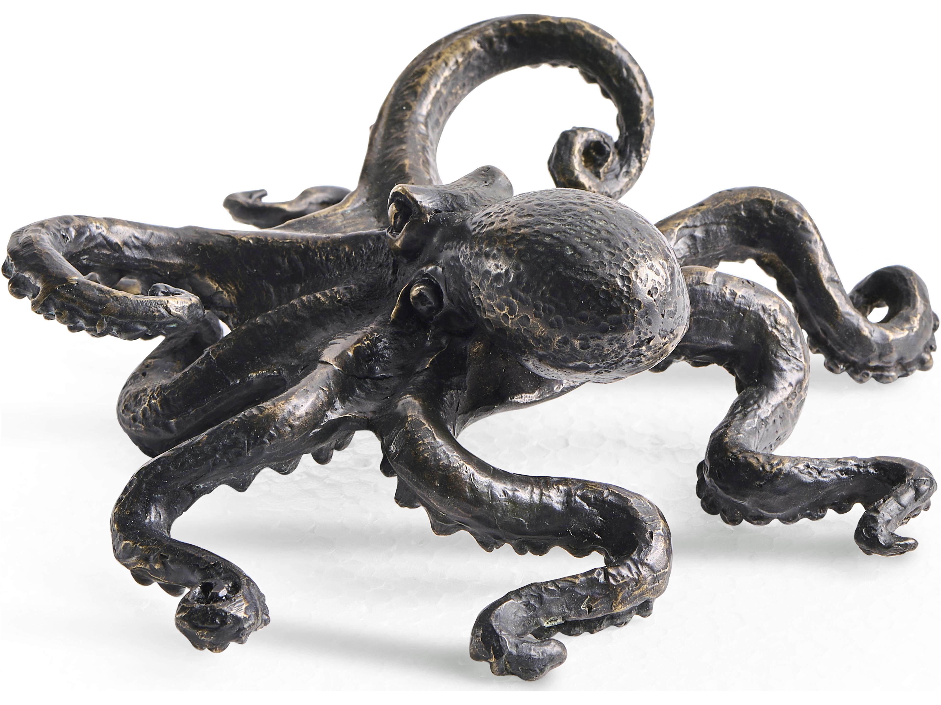 Jonathan Charles Jc Traditional Octopus Brown Antique Dark Bronze Sculpture
