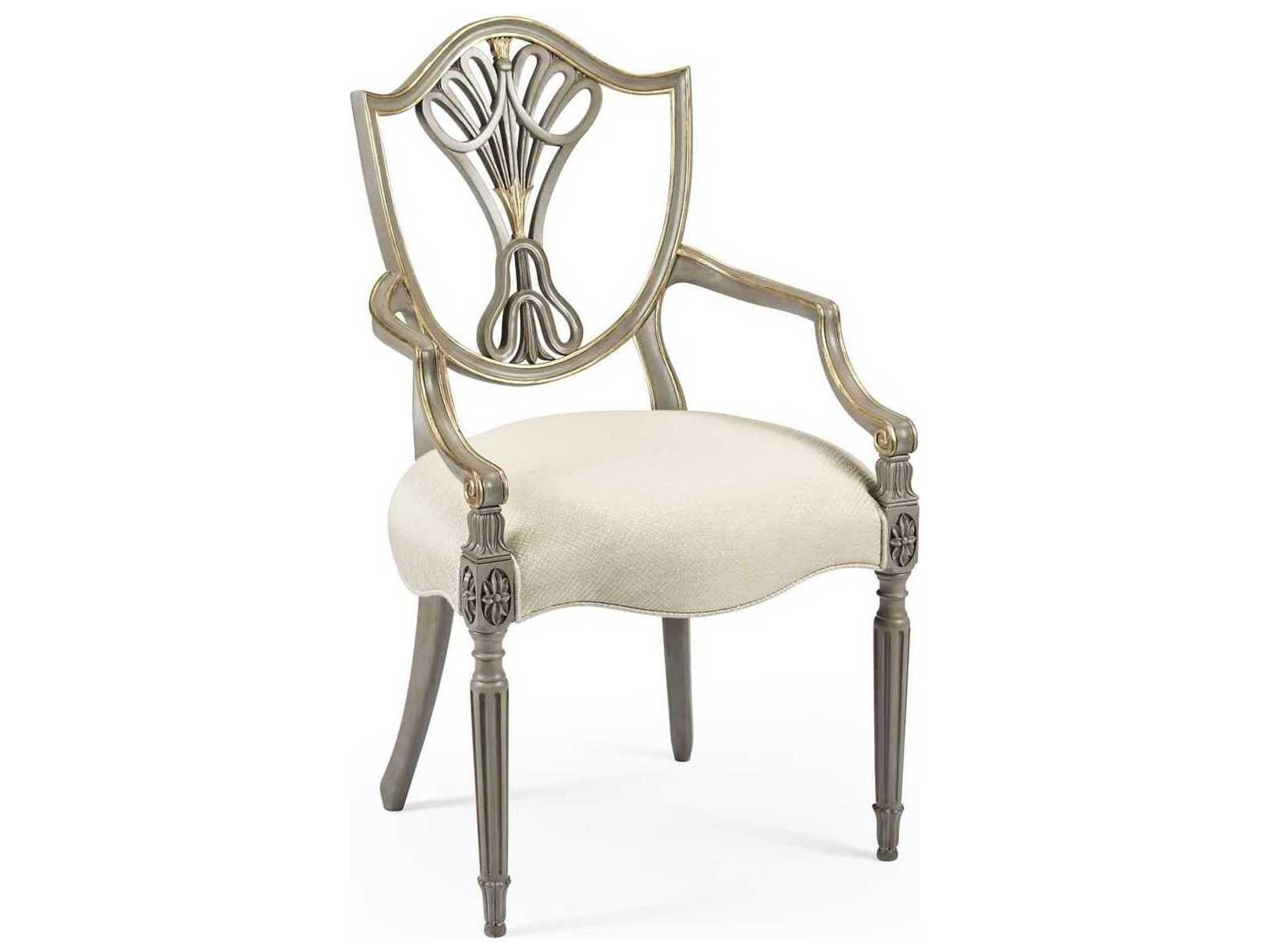 Buckingham Gray Upholstered Arm Dining Chair