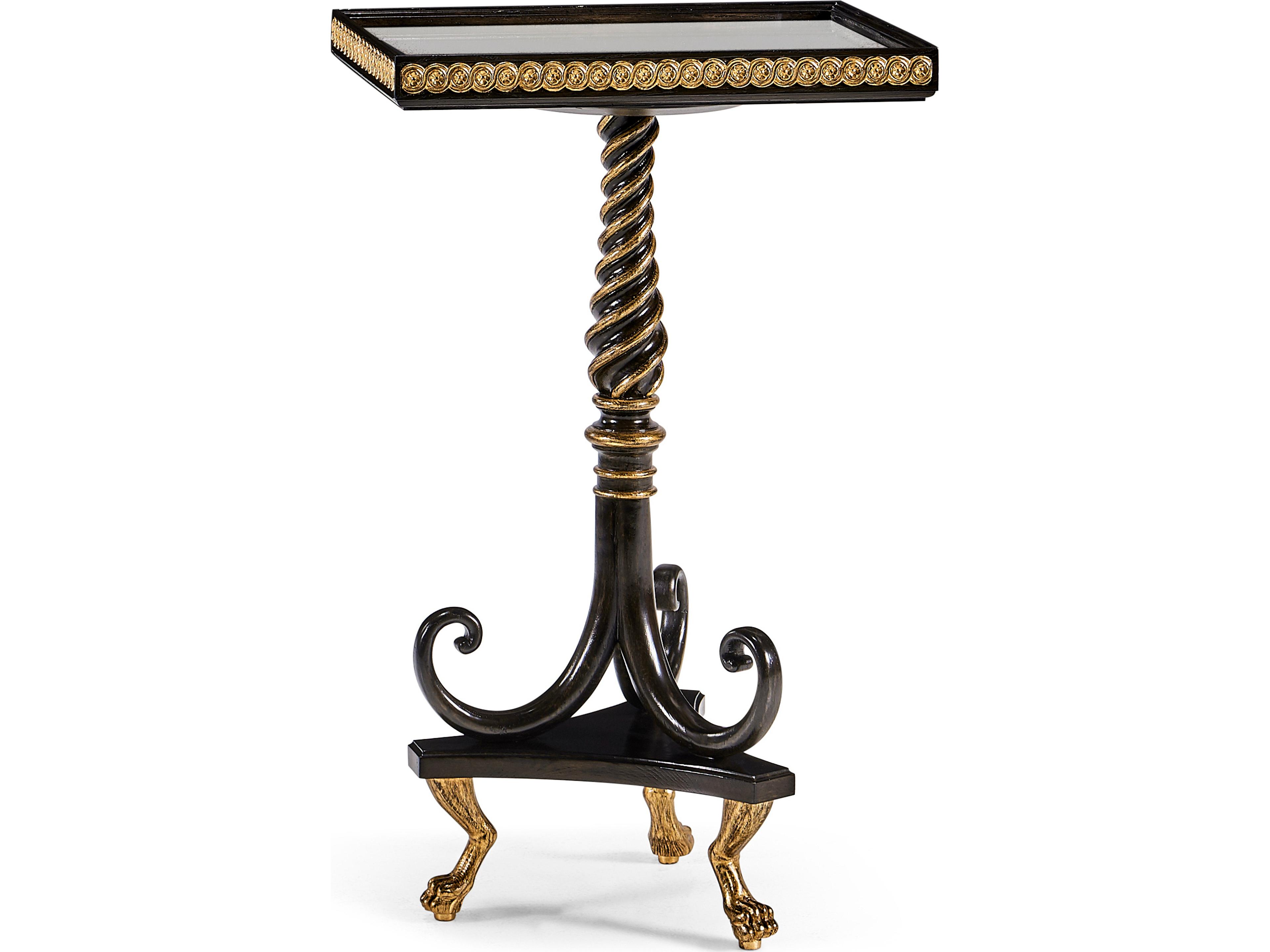 Jonathan Charles Jc Traditional Rectangular Mirror Brown Charcoal Wash End Table